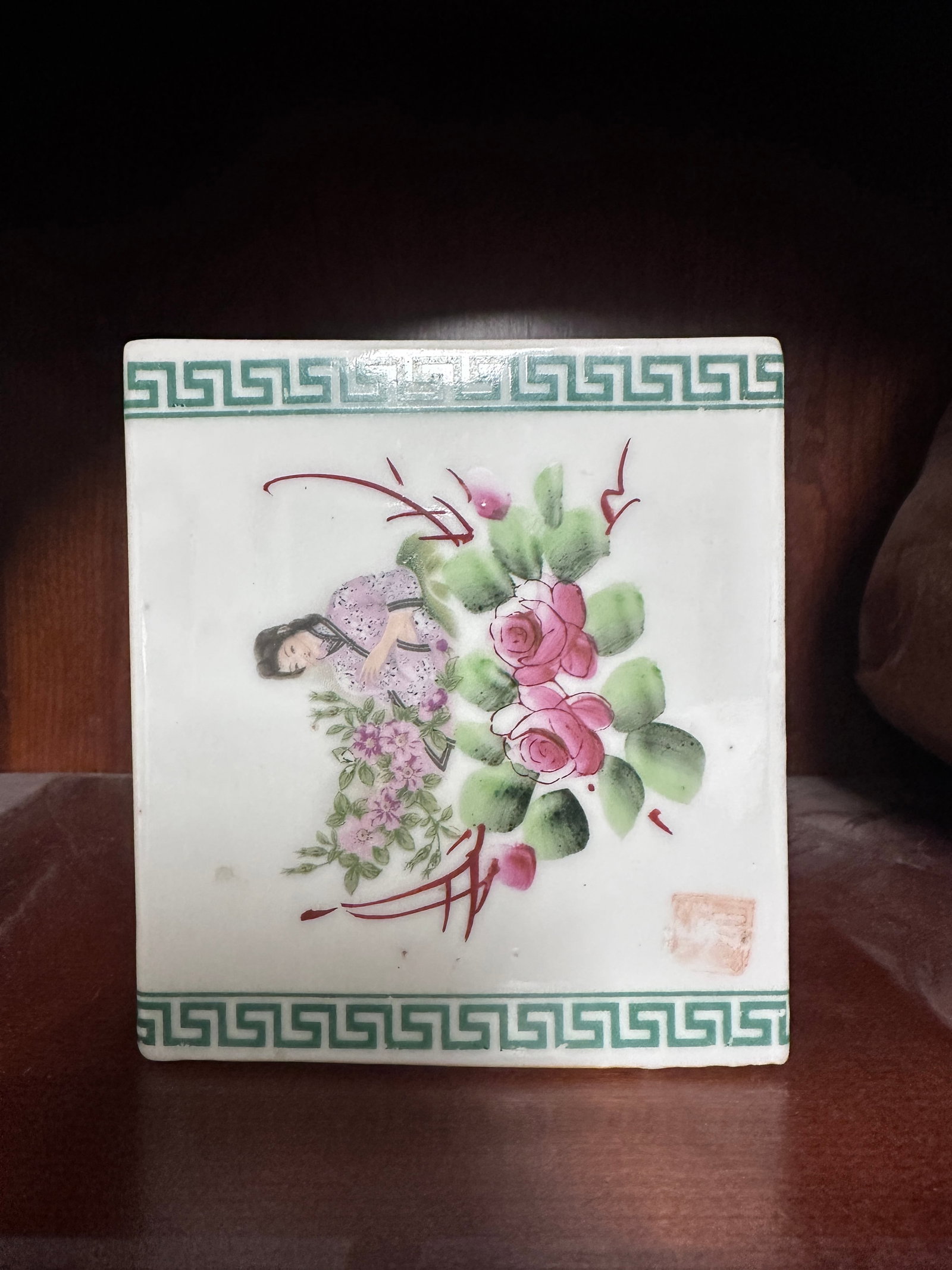 Vintage Chinese Incense Burner Porcelain Holder - 10