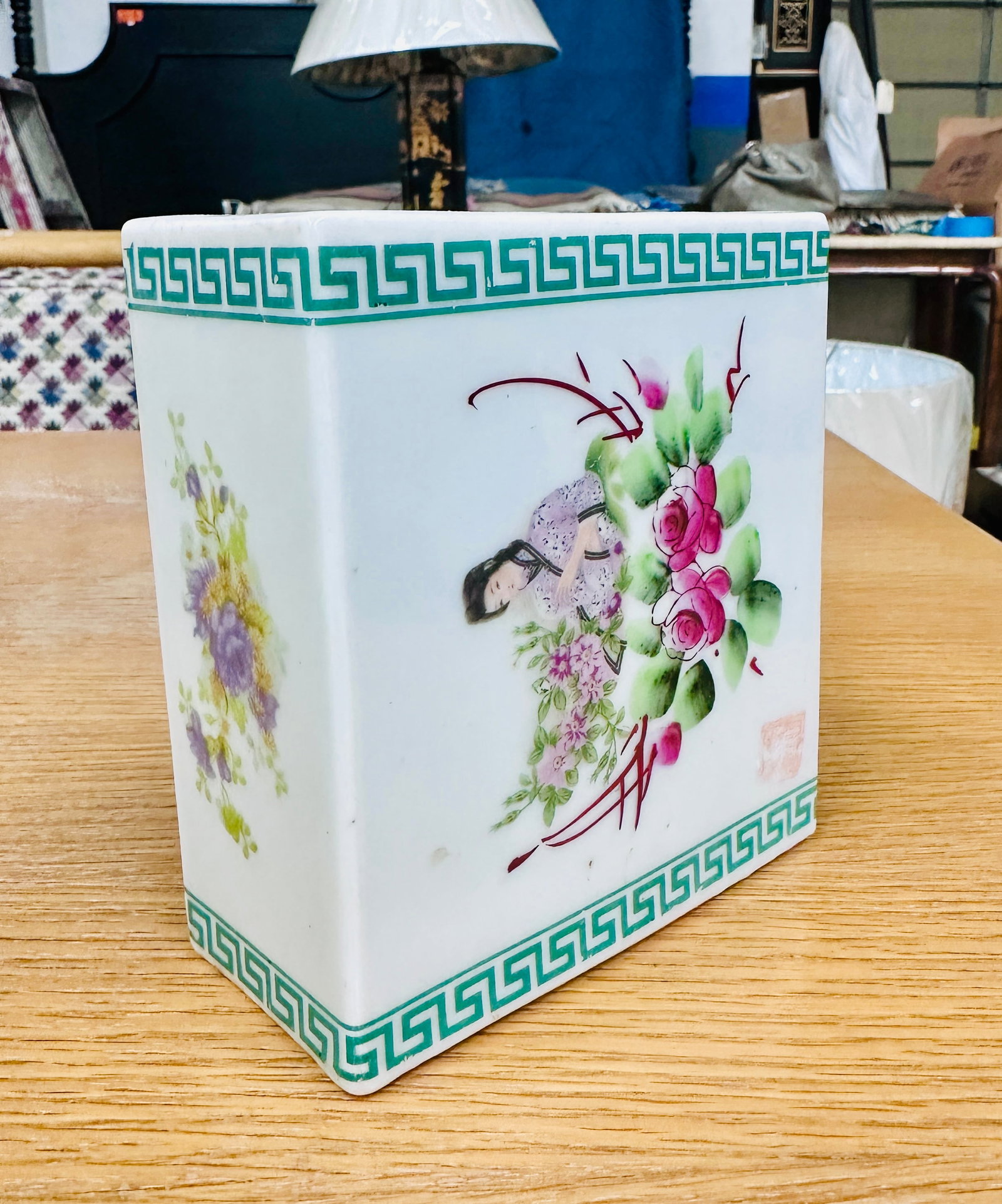 Vintage Chinese Incense Burner Porcelain Holder - 2