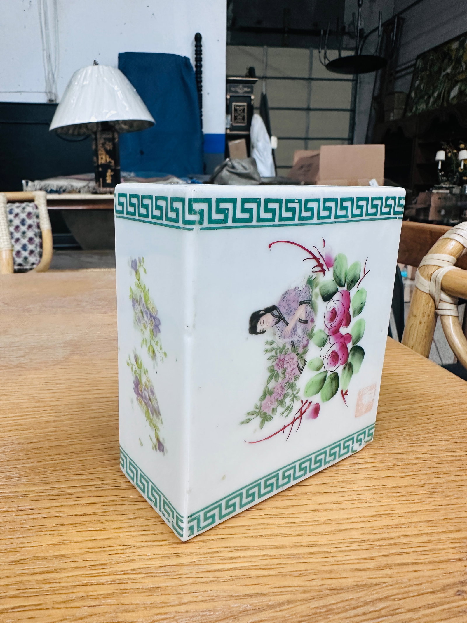 Vintage Chinese Incense Burner Porcelain Holder - 6
