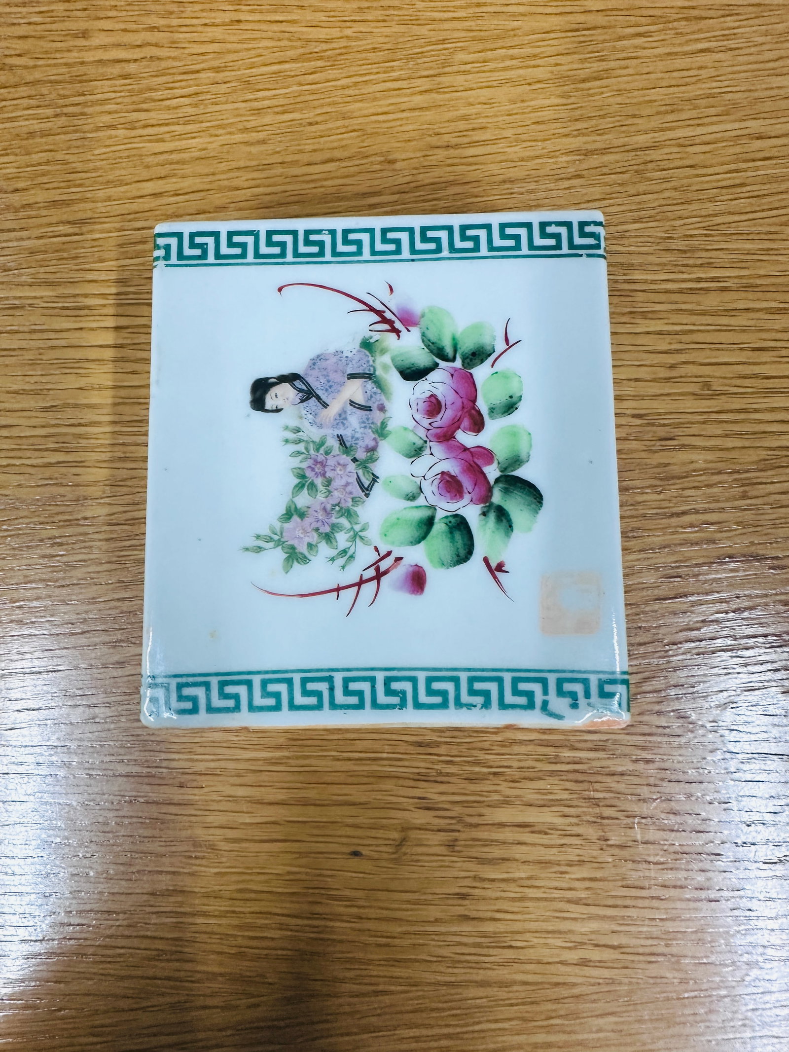 Vintage Chinese Incense Burner Porcelain Holder - 9