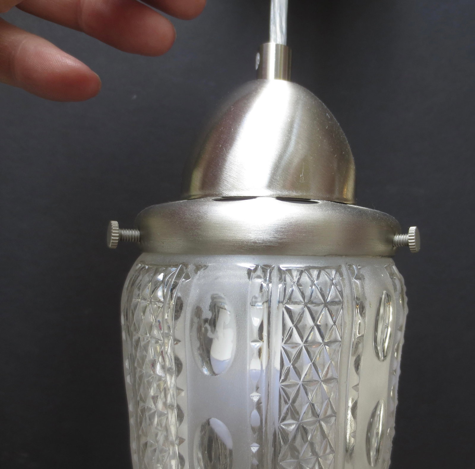 Antique Cut Crystal Pendant Light Circa 1910 - 5