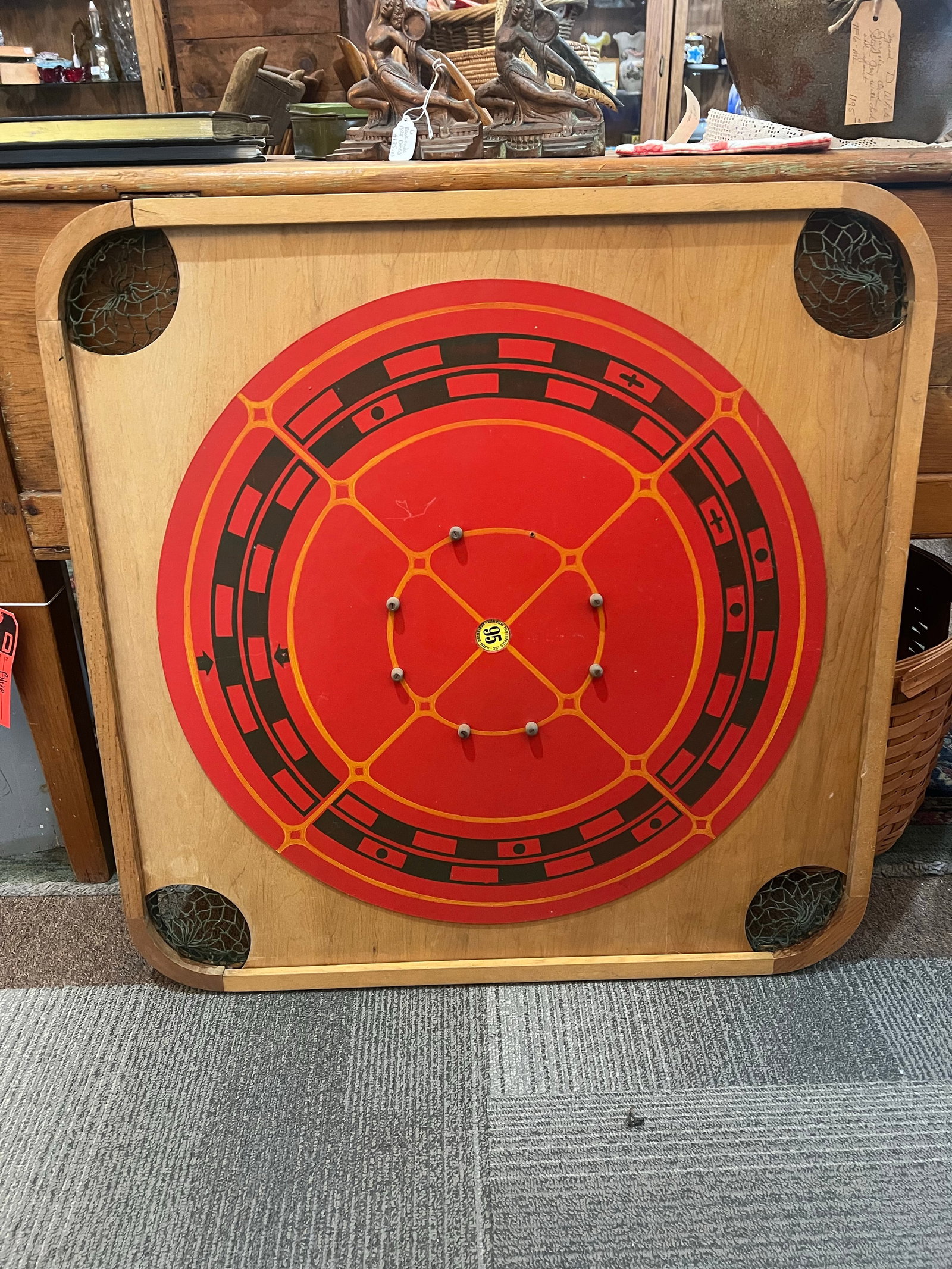 1960s Carrom Game Board by Merdel Game Manufacturing Co Mid Century Wall Decor - 7