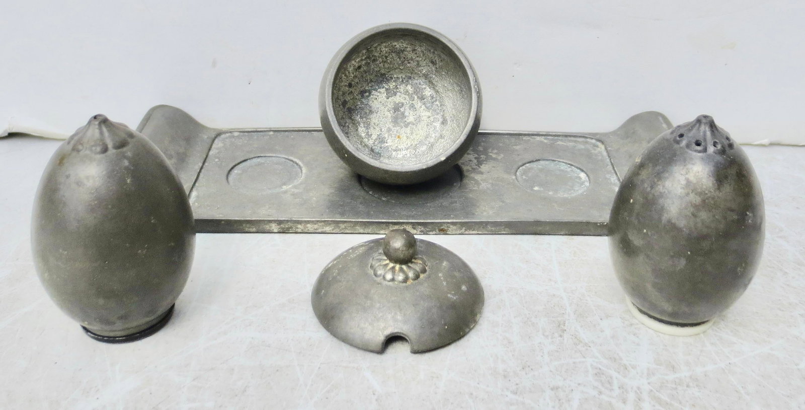 1930s Just Andersen Pewter Table Setting - Set of 4 Pieces - 4