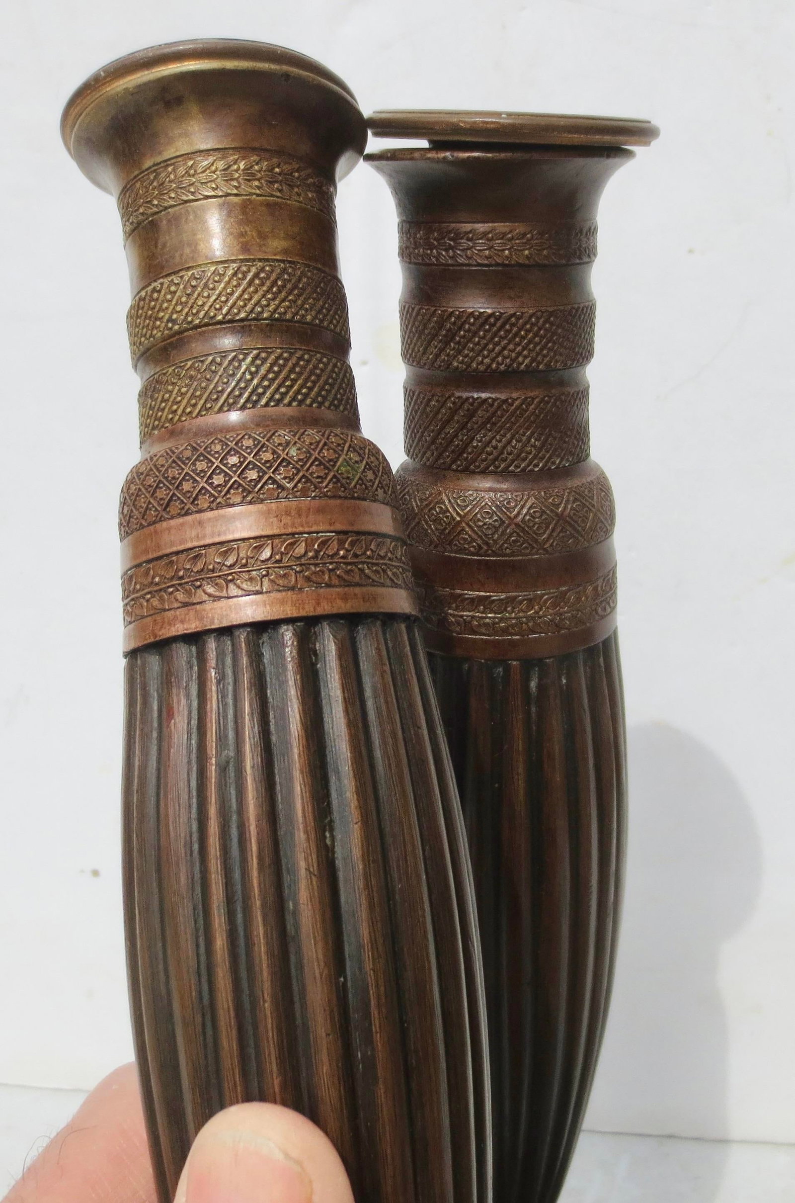 French Empire Bronze Candlesticks, C. 1830 -a Pair of 2 - 8