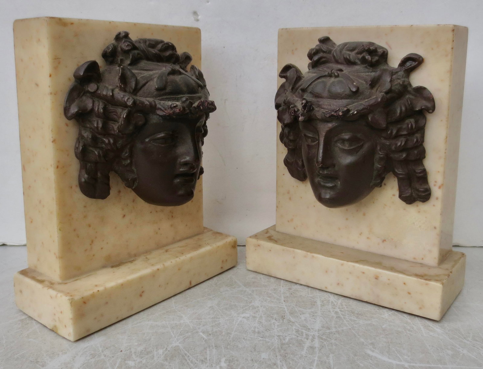 Roman Bronze British Museum Head of Bacchus Circa 1970s' - A Pair of 2 - 4
