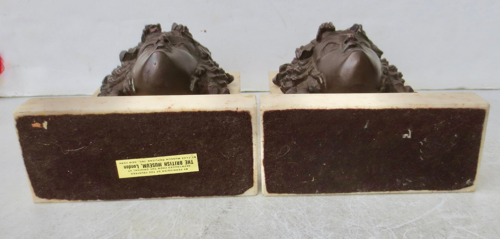 Roman Bronze British Museum Head of Bacchus Circa 1970s' - A Pair of 2 - 7