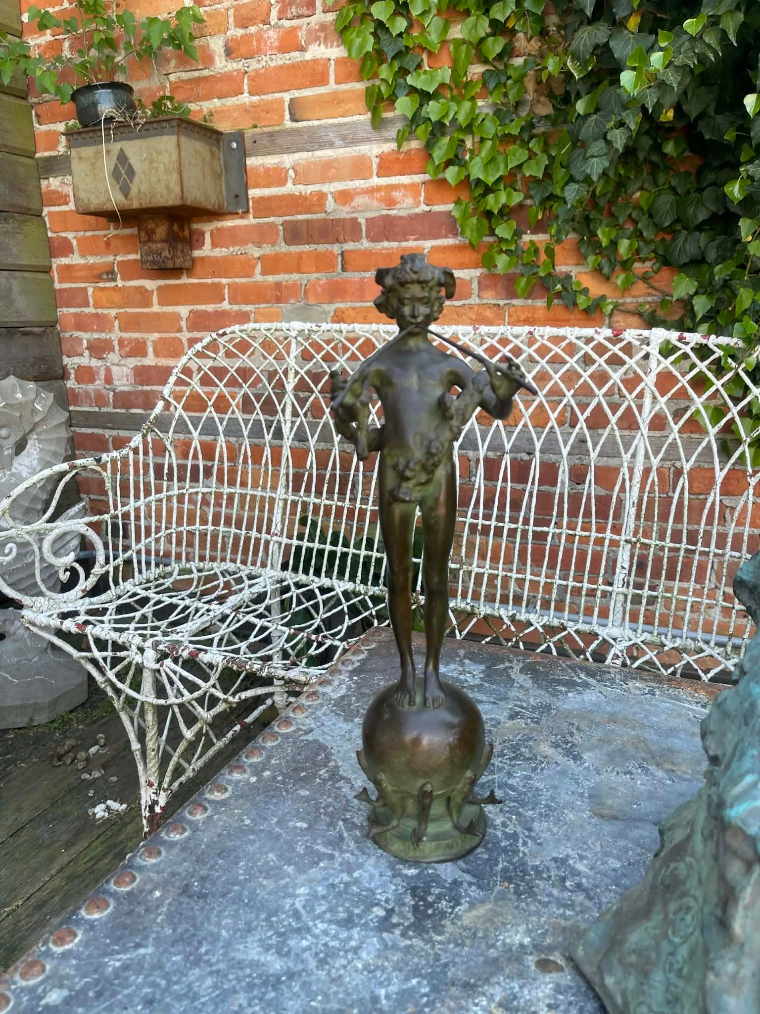 Antique Bronze Sculpture "Pan of Rohallion" by Frederick William MacMonnies (1890) - 11