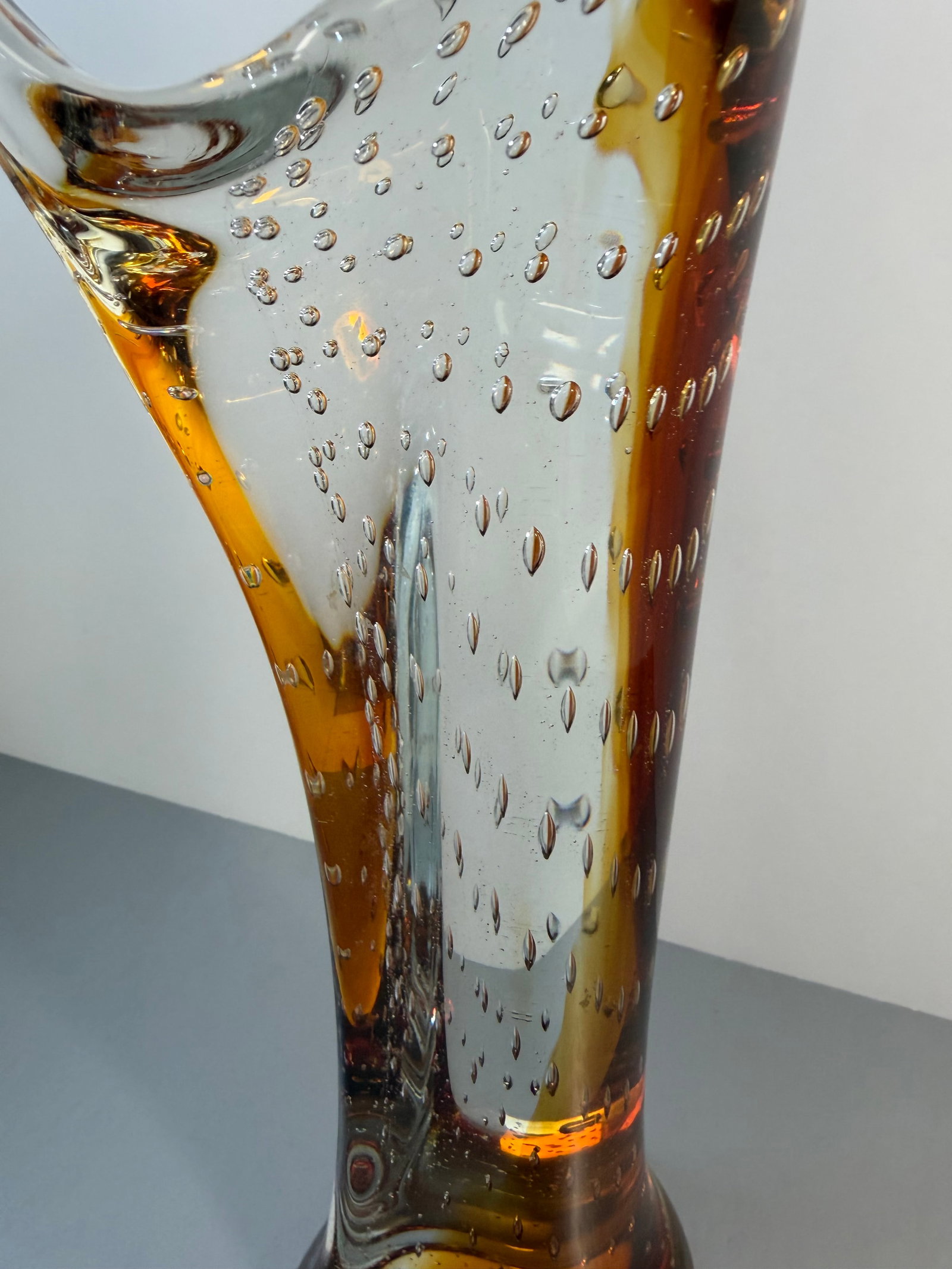 1970s Murano Archimede Seguso Amber Bullicante Glass Madonna Sculpture 14" - 4