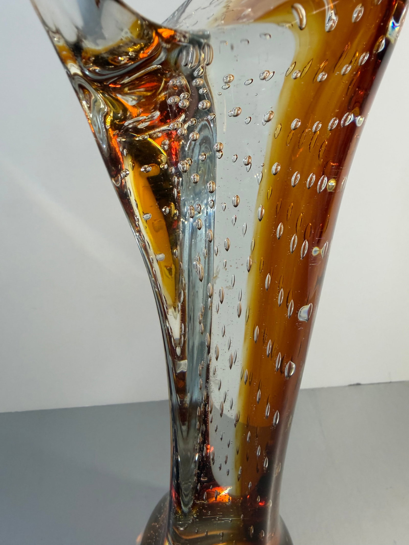 1970s Murano Archimede Seguso Amber Bullicante Glass Madonna Sculpture 14" - 5
