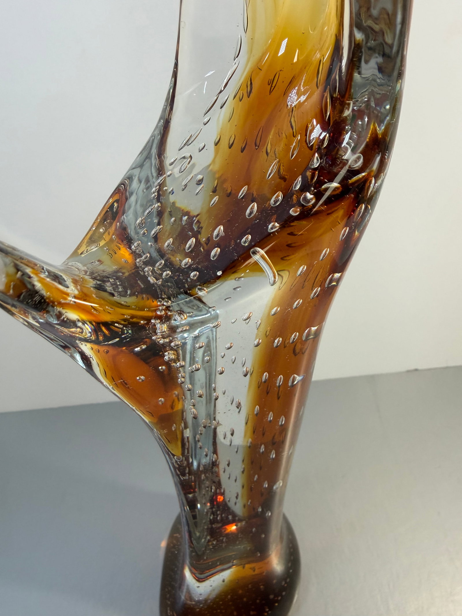 1970s Murano Archimede Seguso Amber Bullicante Glass Madonna Sculpture 14" - 7