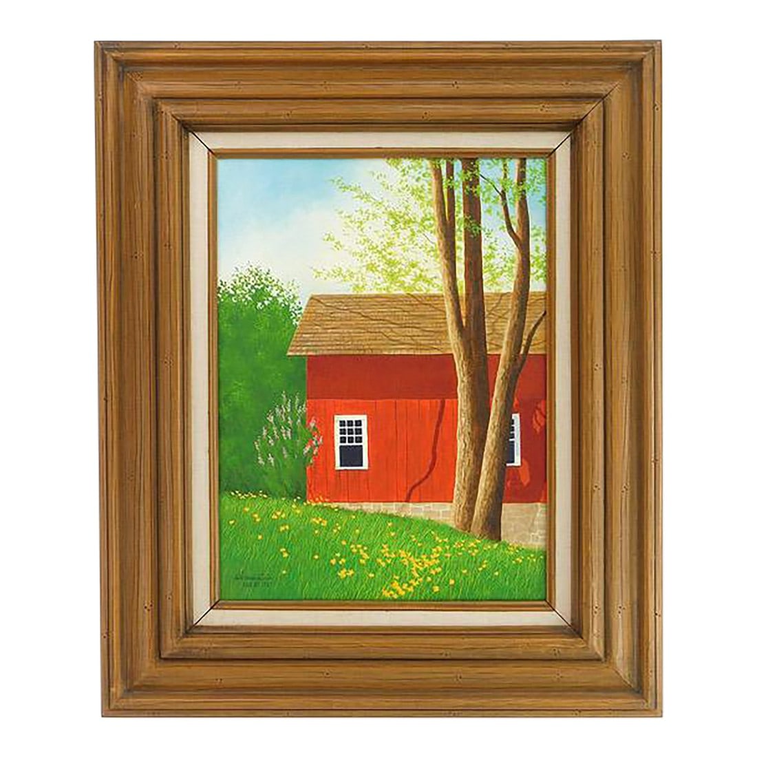 1980s Original Signed Sid Mountain 'Ohio Spring' Oil Painting, Framed (1 of 10)