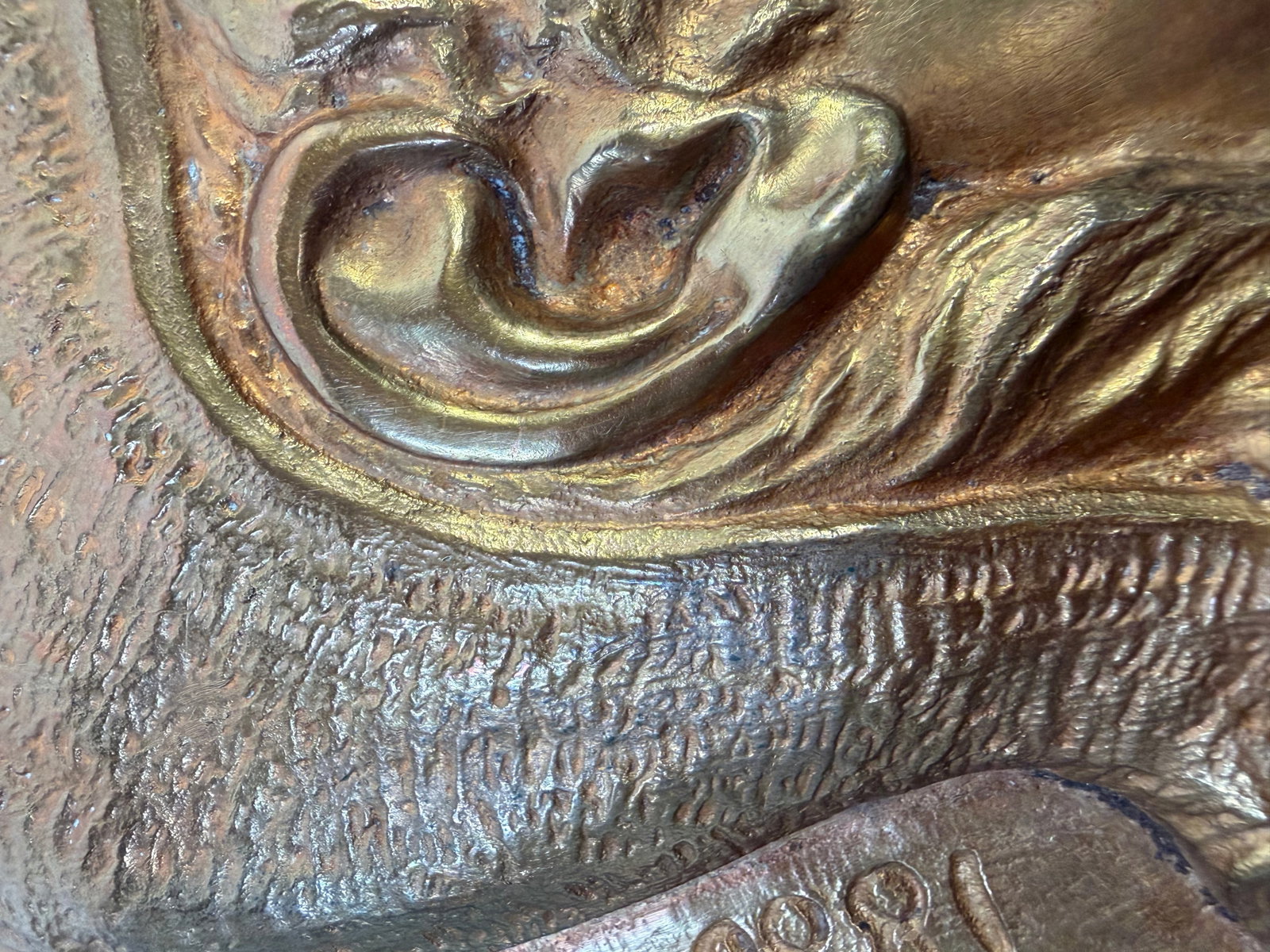 Antique French Bronze Marianne Plaque Jules Graux Fondeur 1880 République 12" - 6