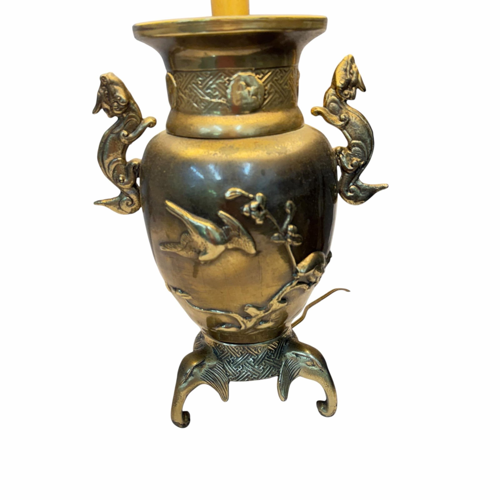 Vintage Chinoiserie Dragon Handle Table Lamp - 6