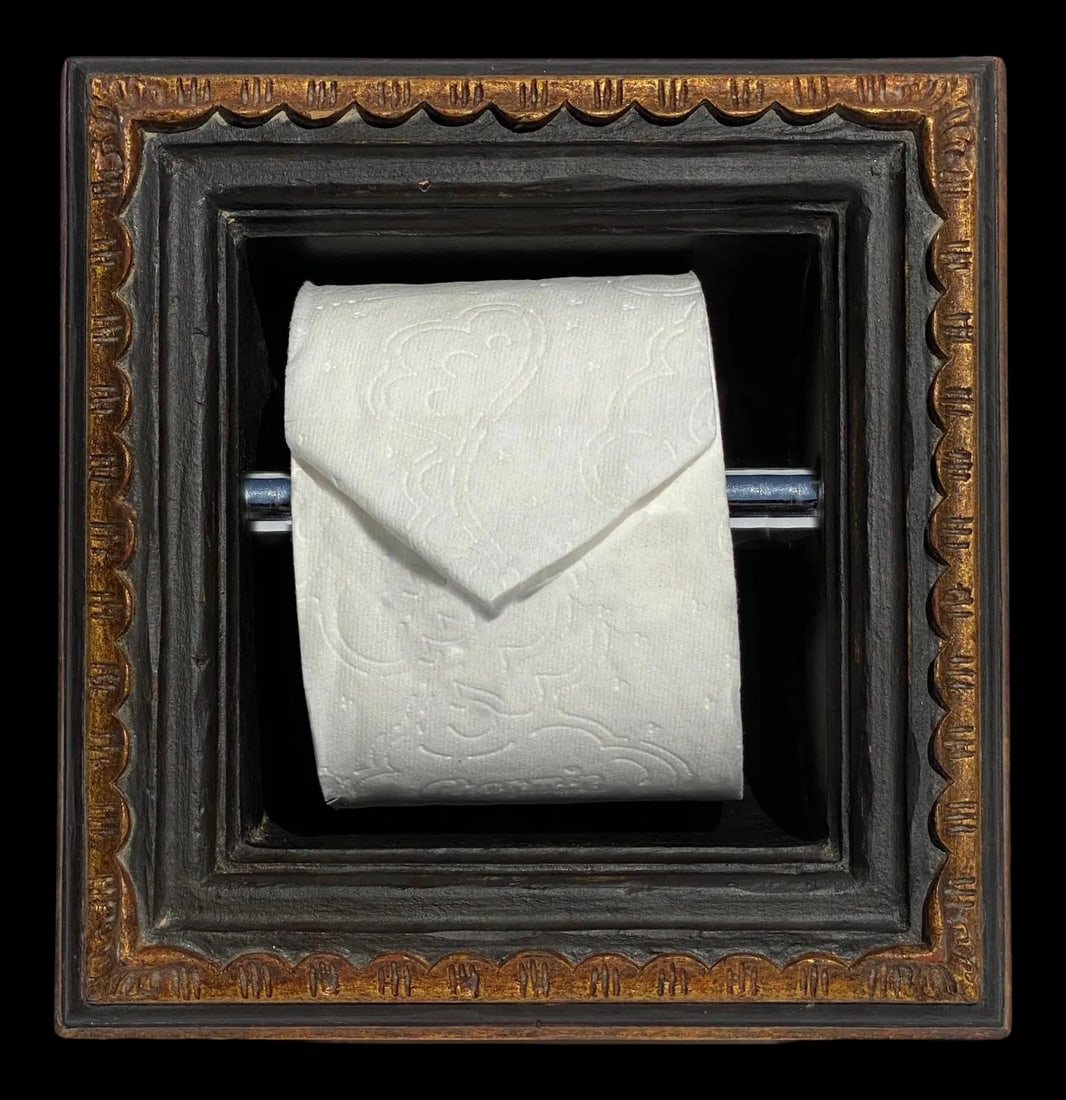 Italian Baroque Style Bathroom Paper Holder in "Farrentino" Ebony & Gold by Judson Rothschild for Th - 2