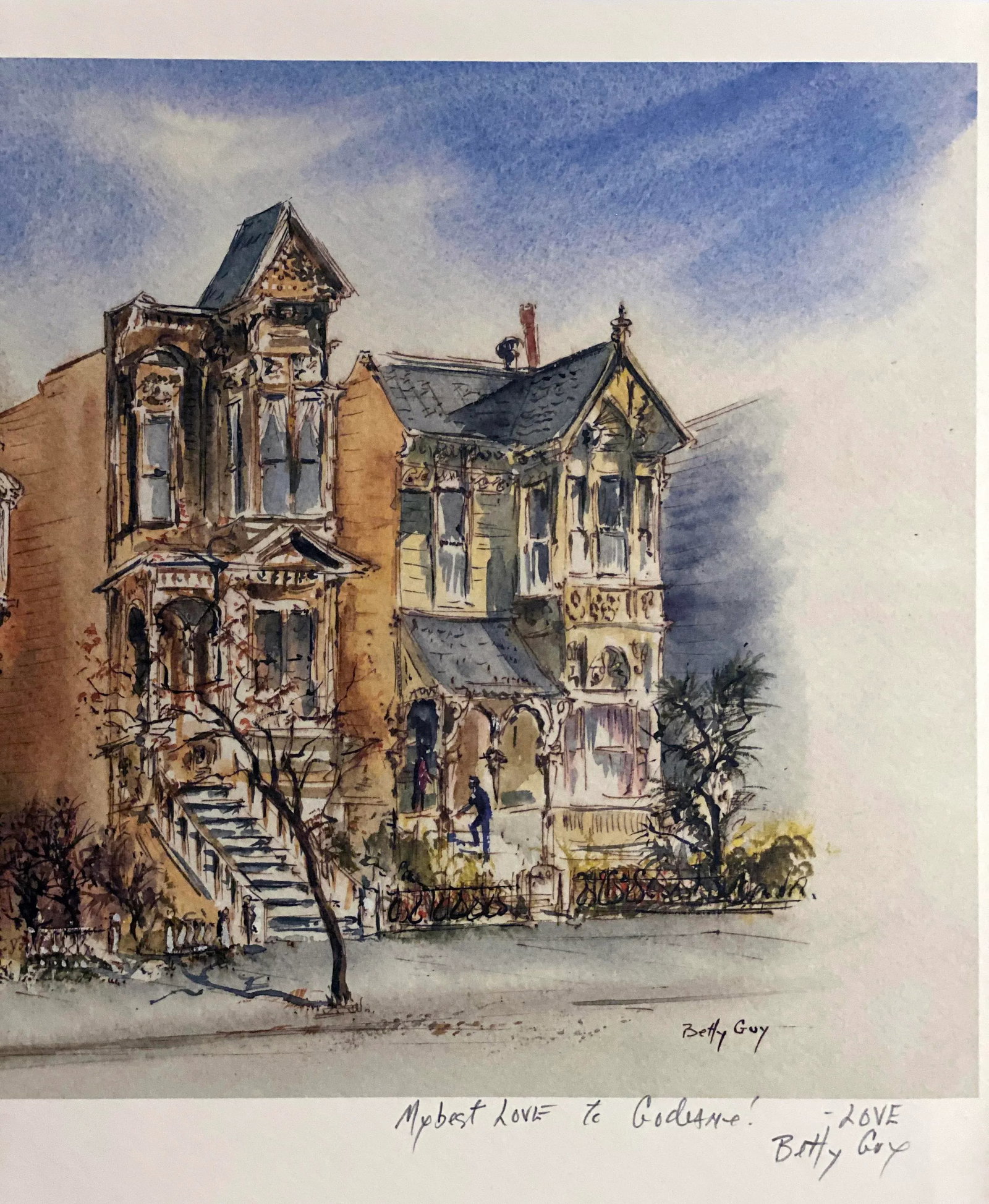 Betty Guy 1990s "The Victorians" & "Chinatown" a Pair of Architectural Prints - 2