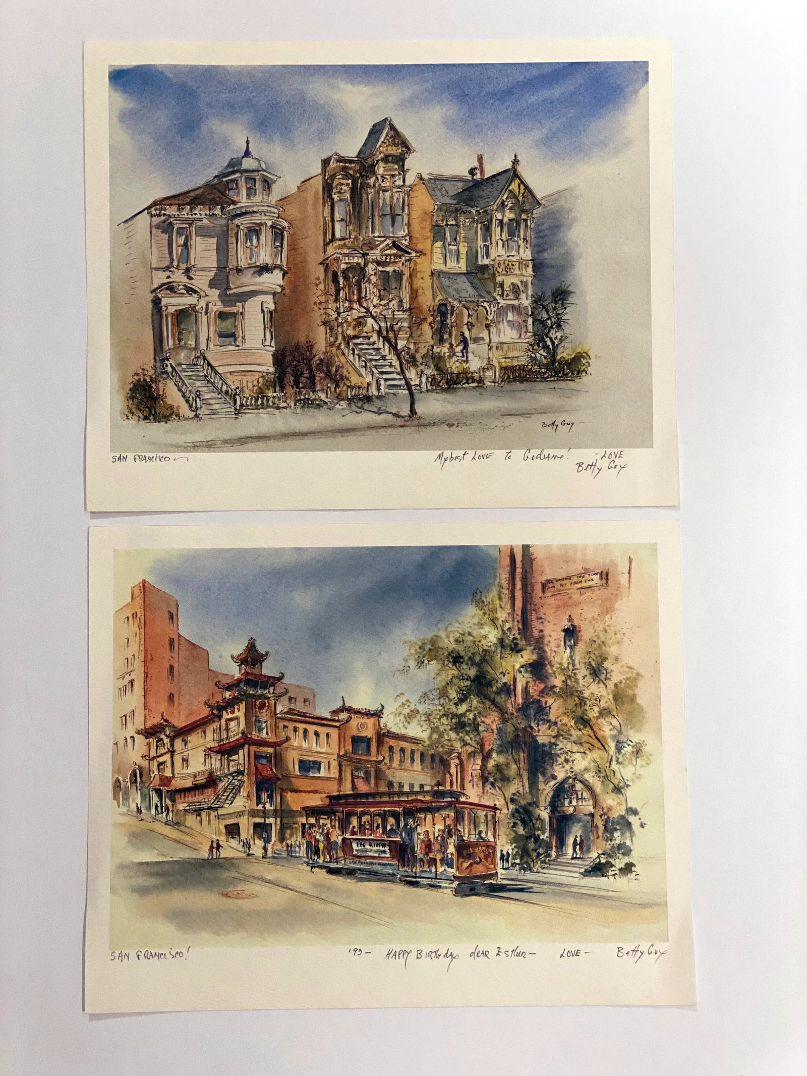 Betty Guy 1990s "The Victorians" & "Chinatown" a Pair of Architectural Prints - 4