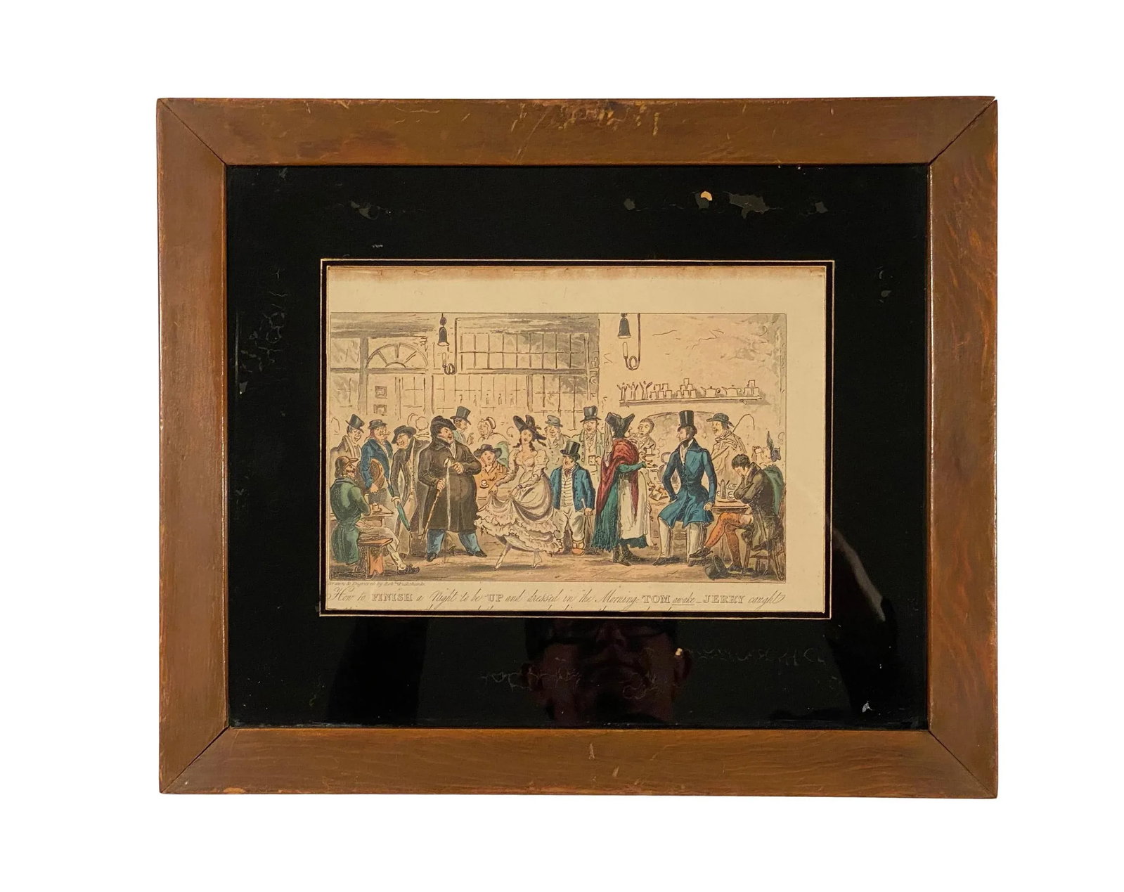 Early 19th Century Cruikshank Figurative Colored Etchings, Framed - a Pair - 2