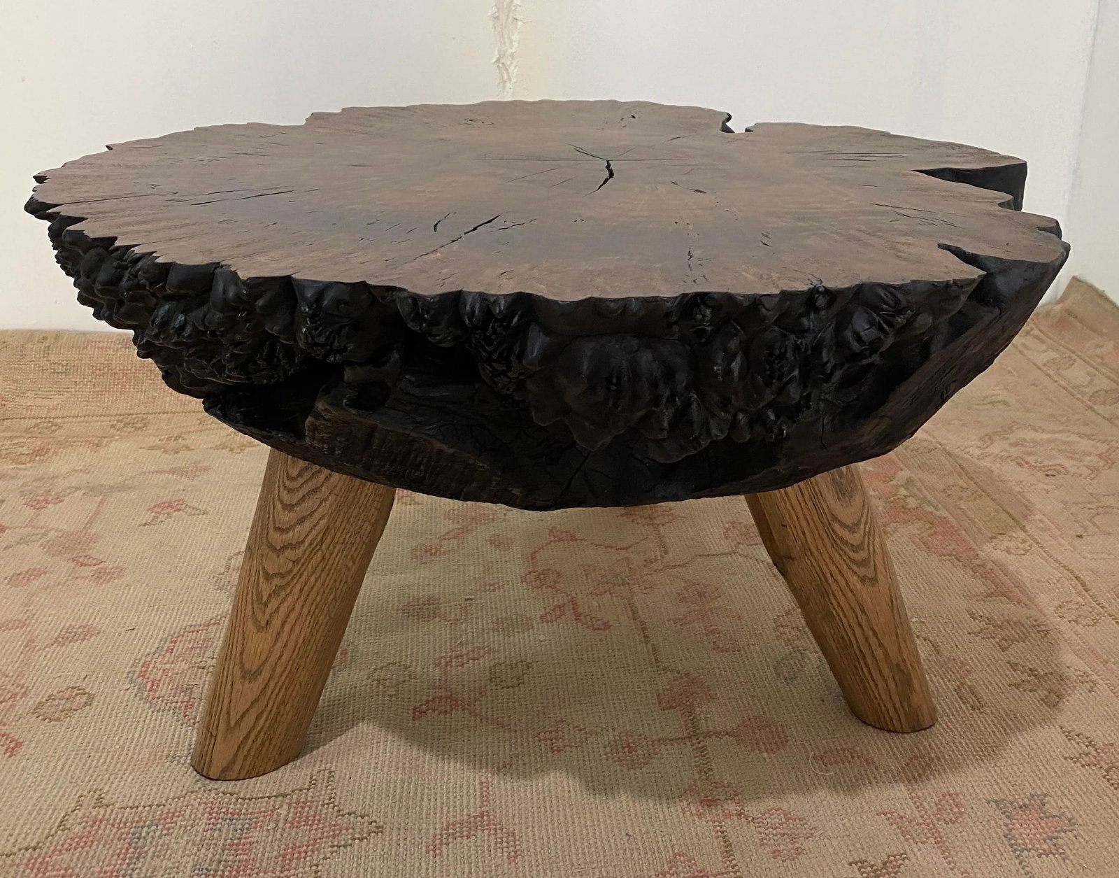 Organic Modern Claro Walnut Burl Wood Coffee Table - 10