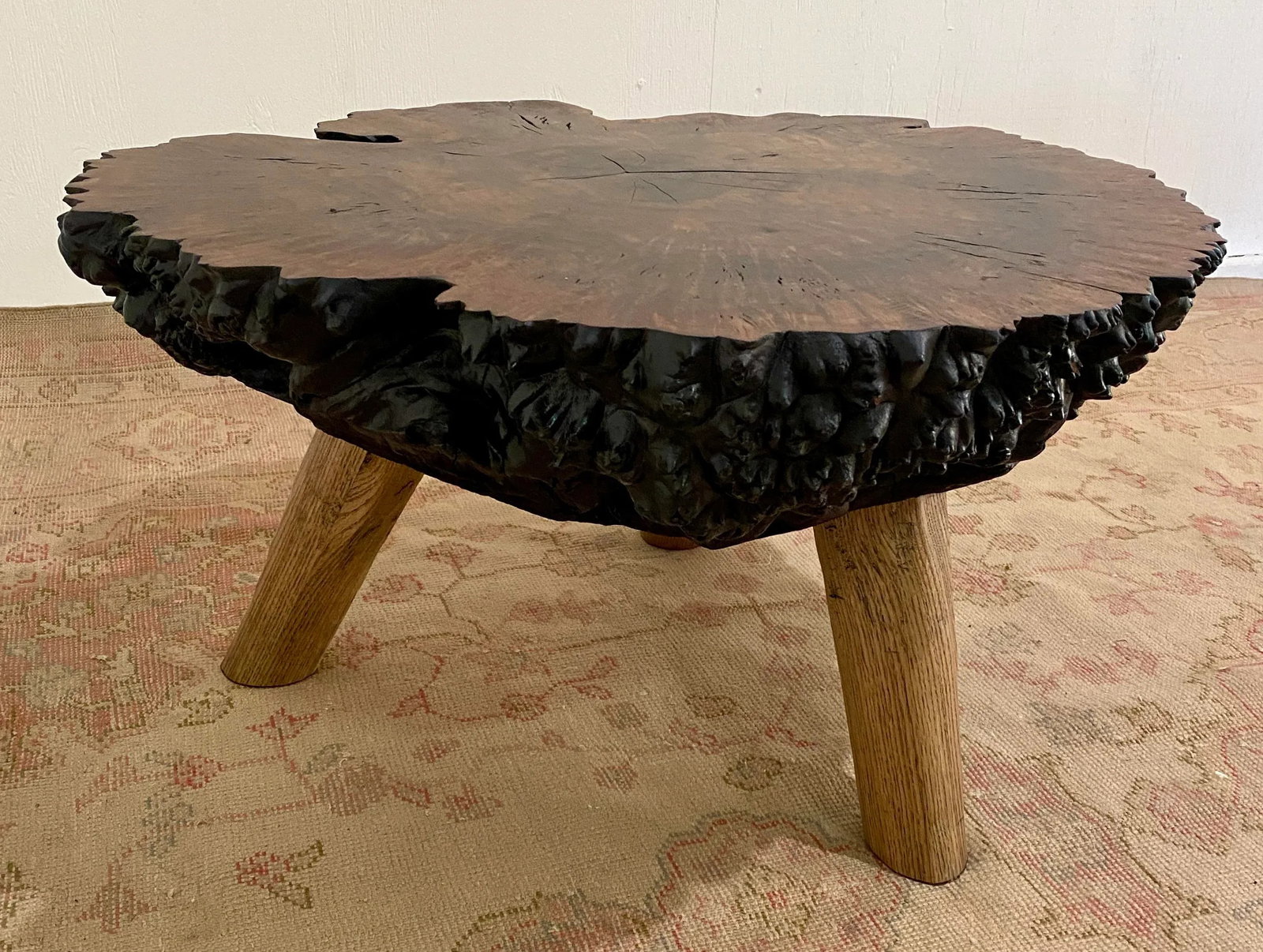 Organic Modern Claro Walnut Burl Wood Coffee Table - 2