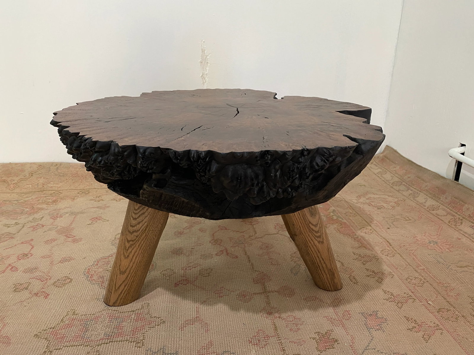 Organic Modern Claro Walnut Burl Wood Coffee Table - 3