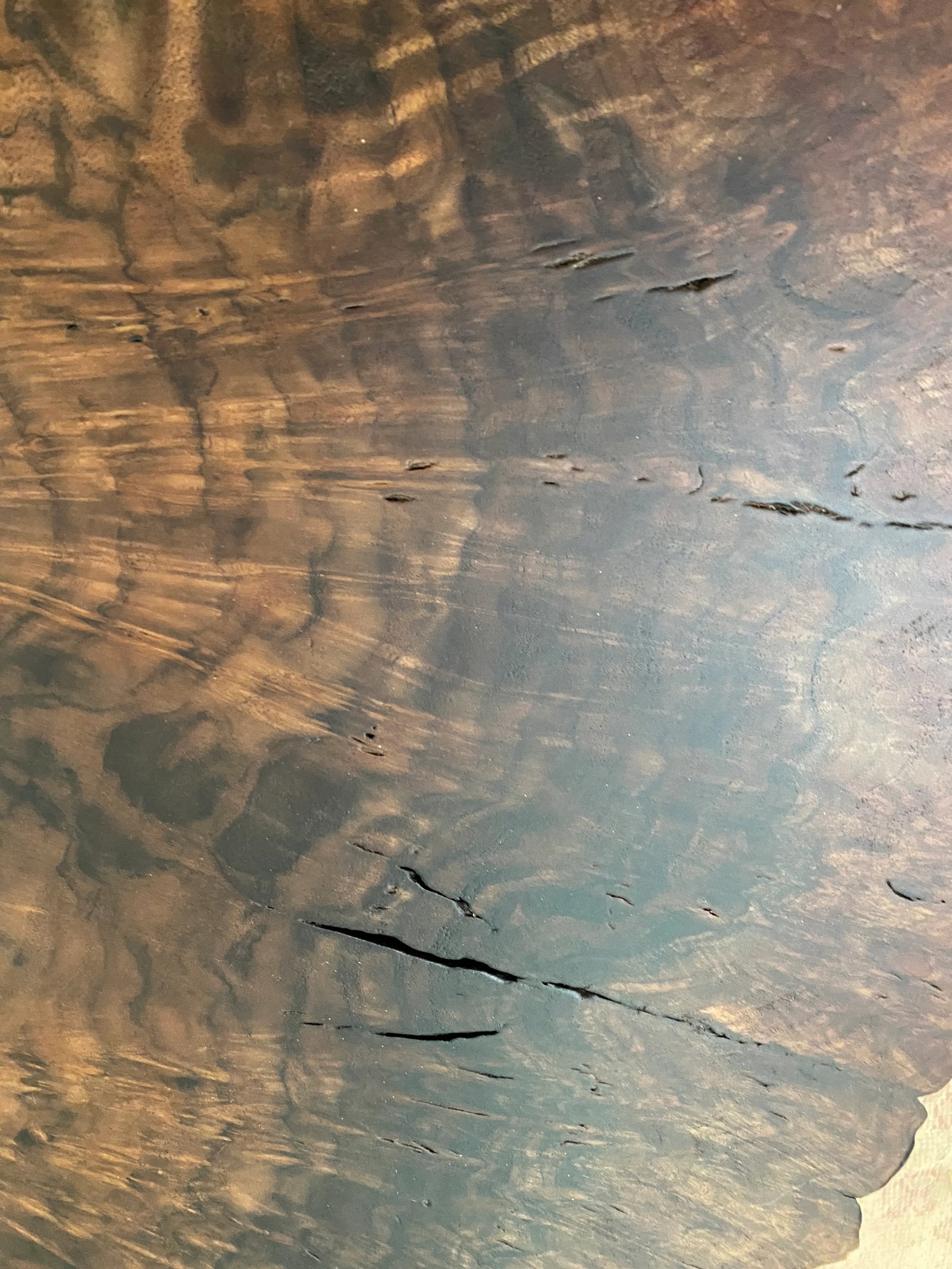 Organic Modern Claro Walnut Burl Wood Coffee Table - 8