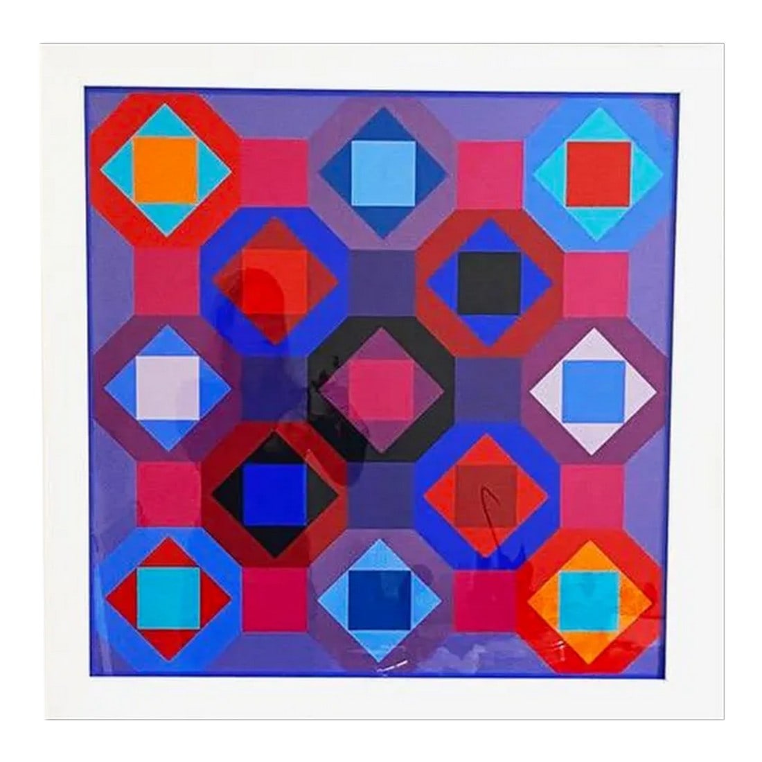 Original Victor Vasarely "Oc-Ta" Op Art Screenprint, Framed (1 of 13)