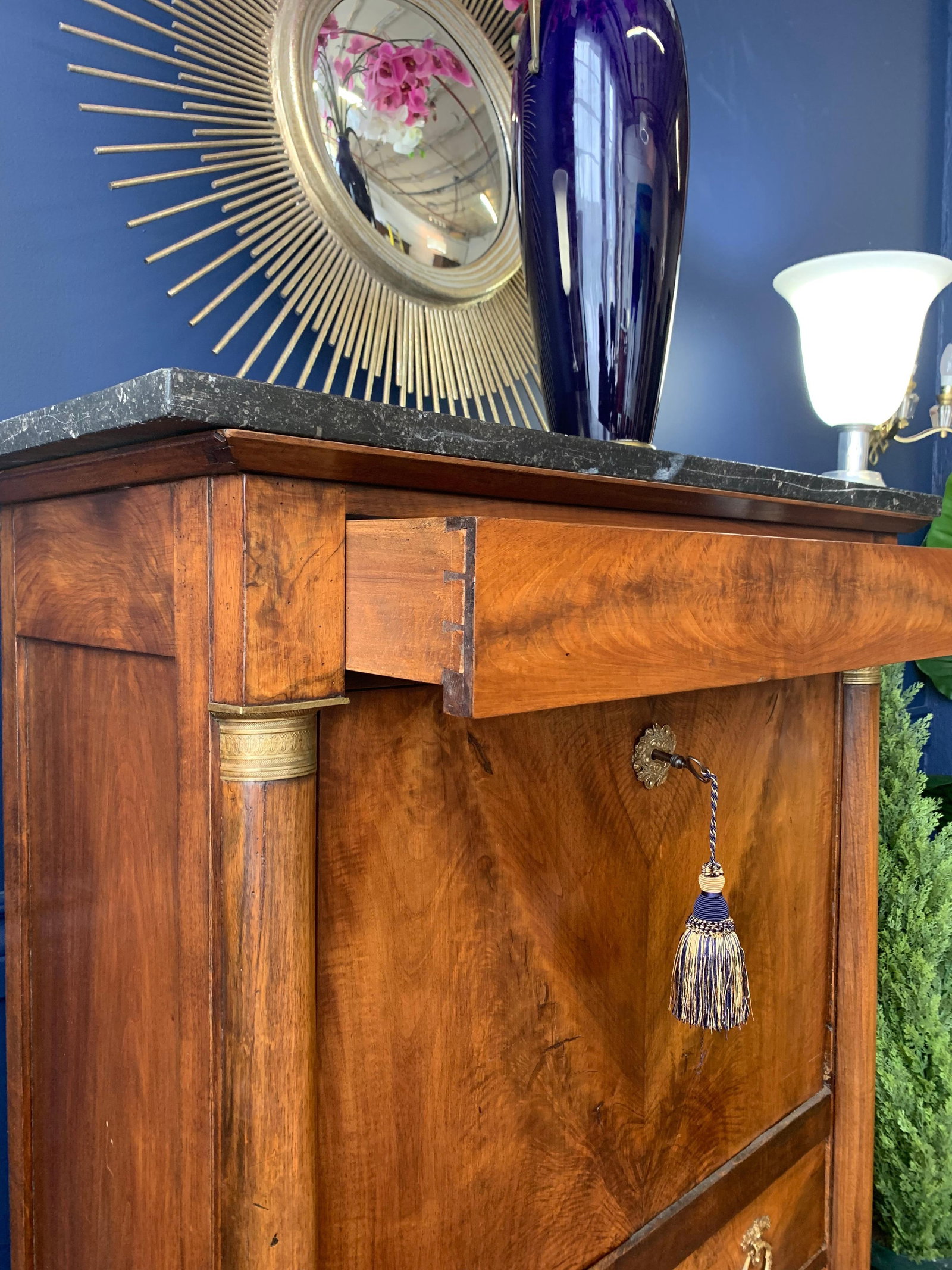 French Empire Mahogany Drop Front Secretary "SecreÌtaire aÌ€ Abattant" - 5