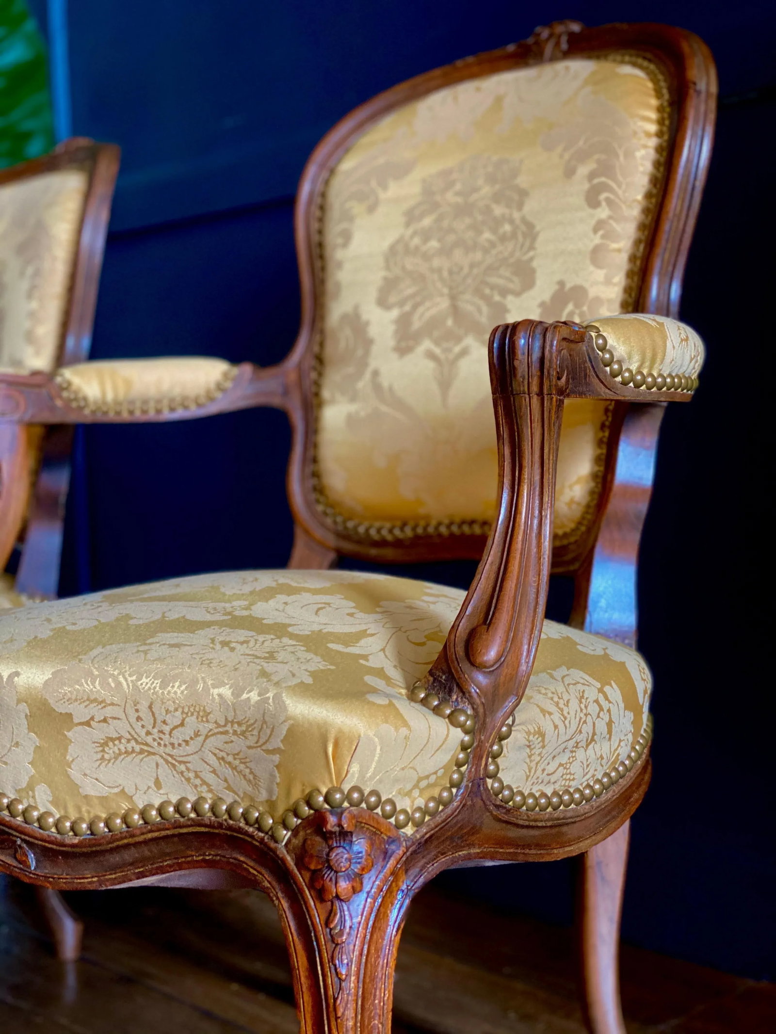 Mid-19th Century French Carved Louis XVI Armchairs - a Pair - 2