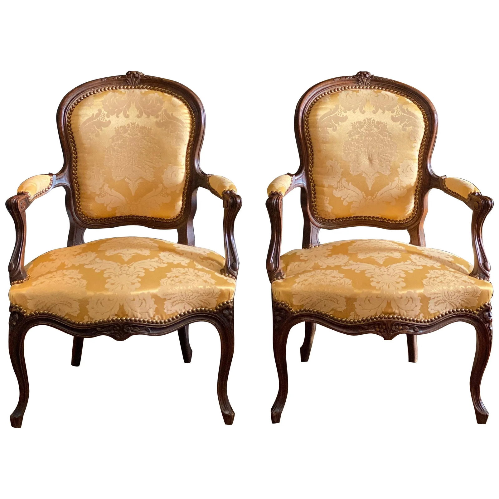 Mid-19th Century French Carved Louis XVI Armchairs - a Pair - 6