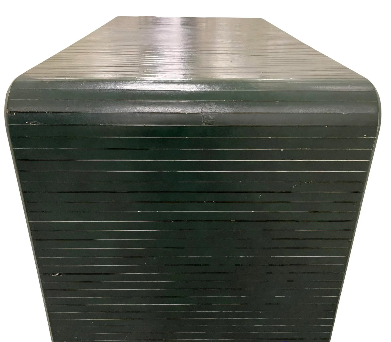 Karl Springer Signed Leather Wrapped Waterfall Desk - 11