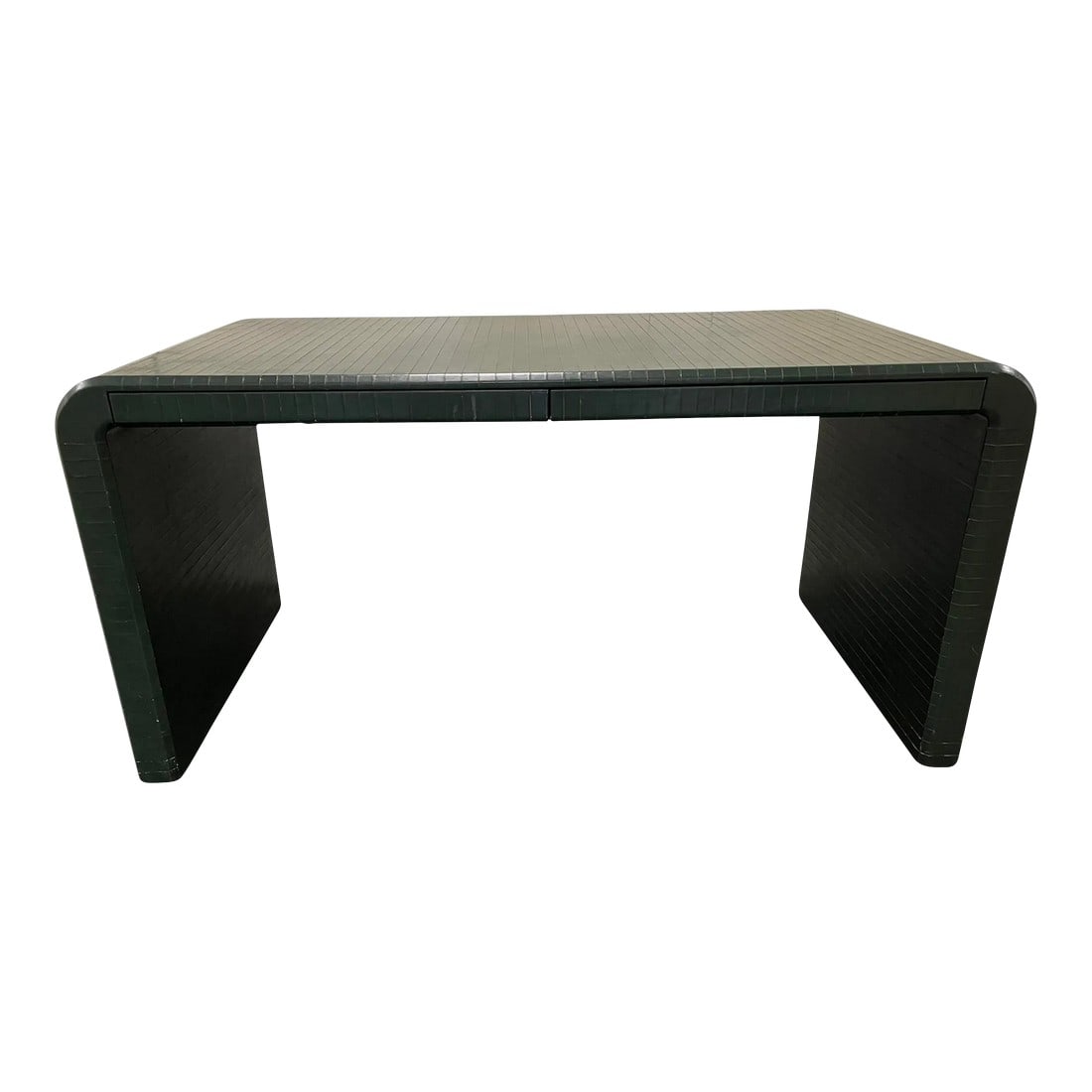 Karl Springer Signed Leather Wrapped Waterfall Desk (1 of 12)