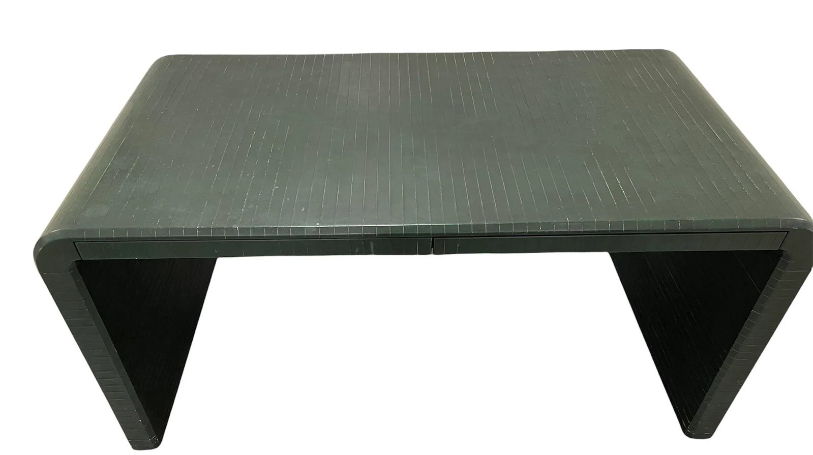 Karl Springer Signed Leather Wrapped Waterfall Desk - 2