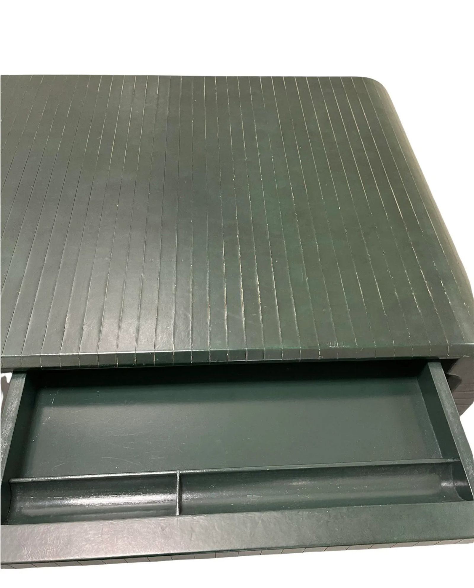 Karl Springer Signed Leather Wrapped Waterfall Desk - 5