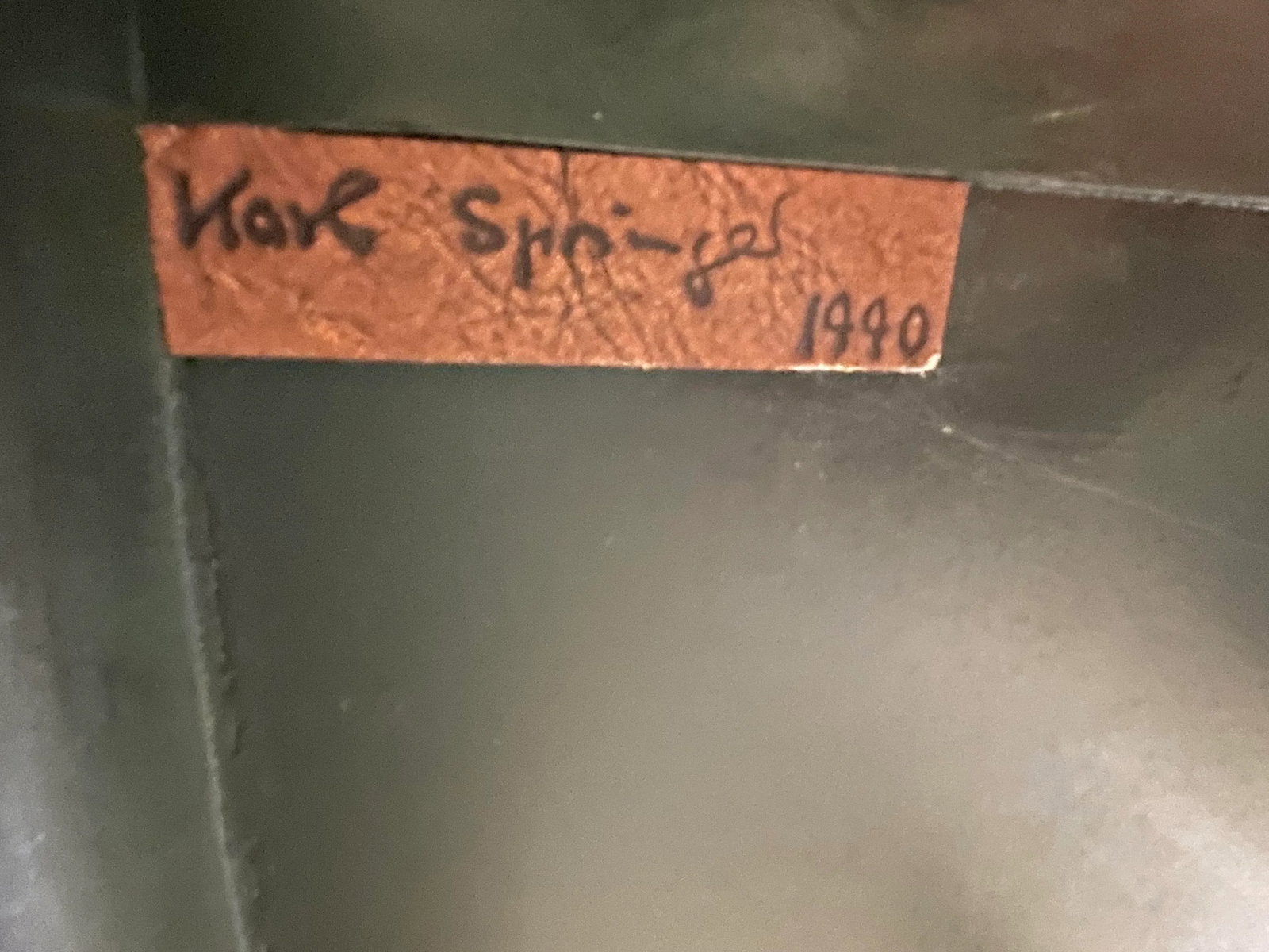 Karl Springer Signed Leather Wrapped Waterfall Desk - 6