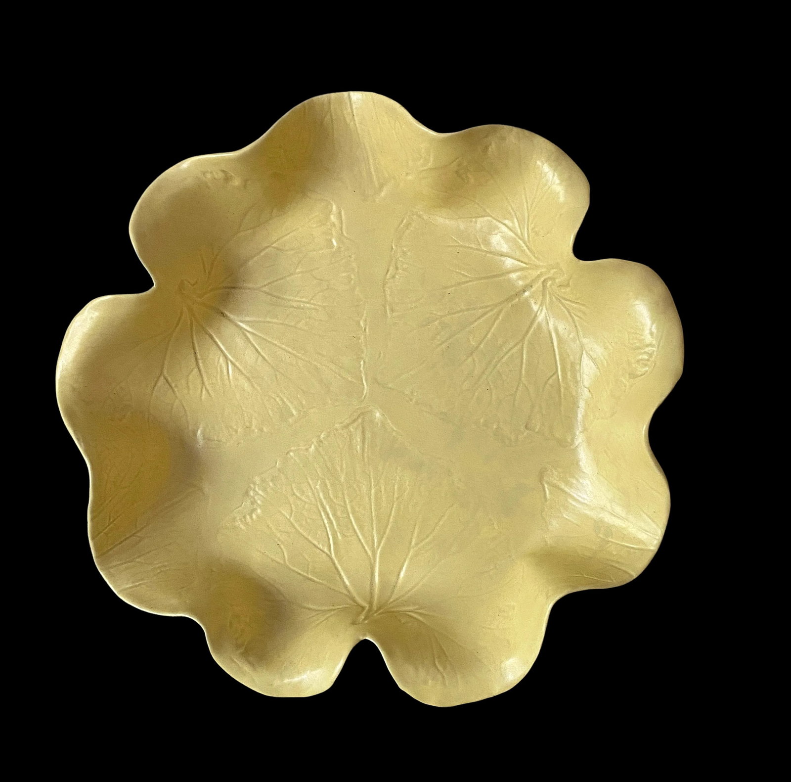 1970s Original Pat Young Yellow Leaf Ware Plate Platter Signed With Decal - 10