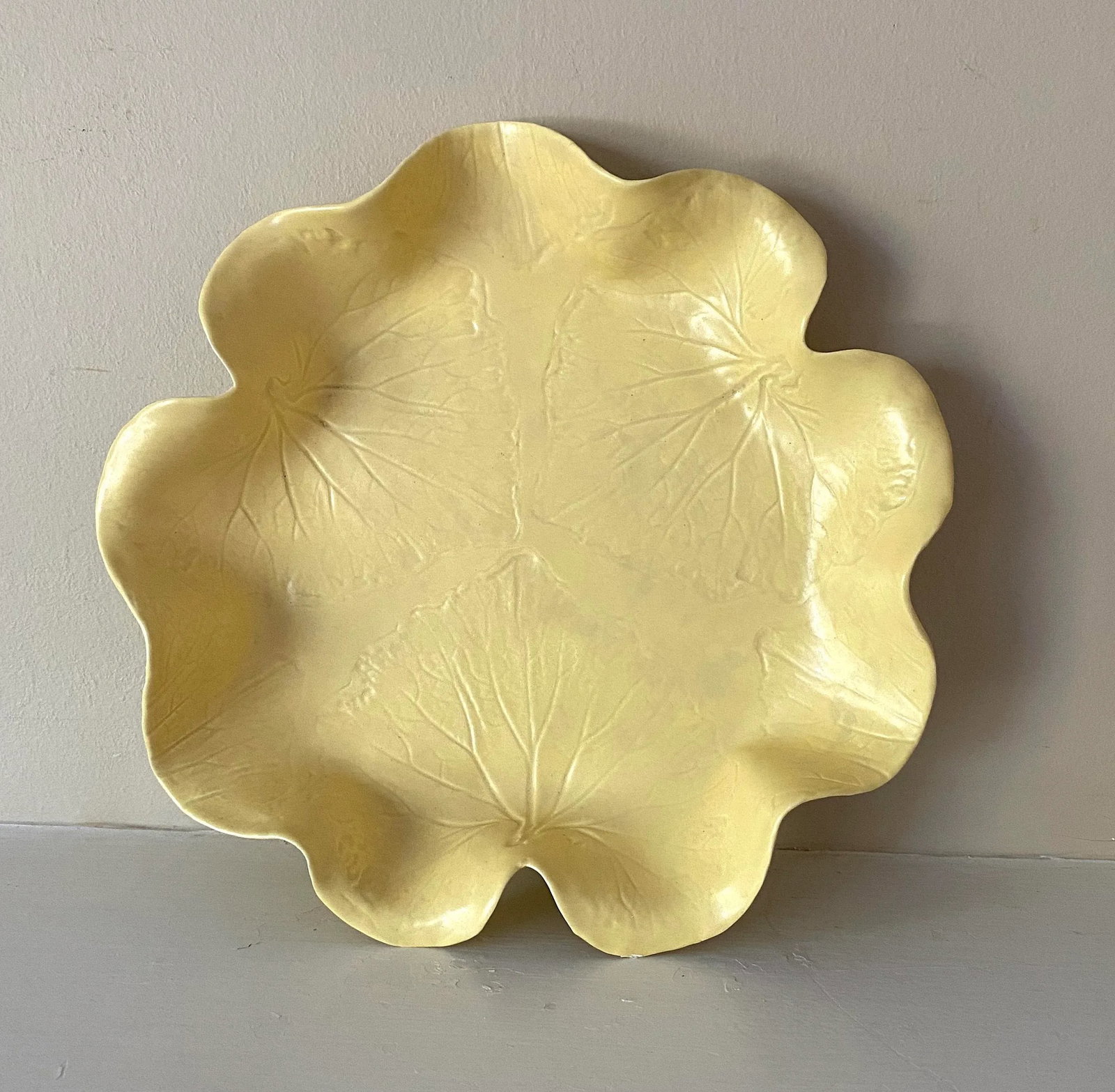 1970s Original Pat Young Yellow Leaf Ware Plate Platter Signed With Decal - 2