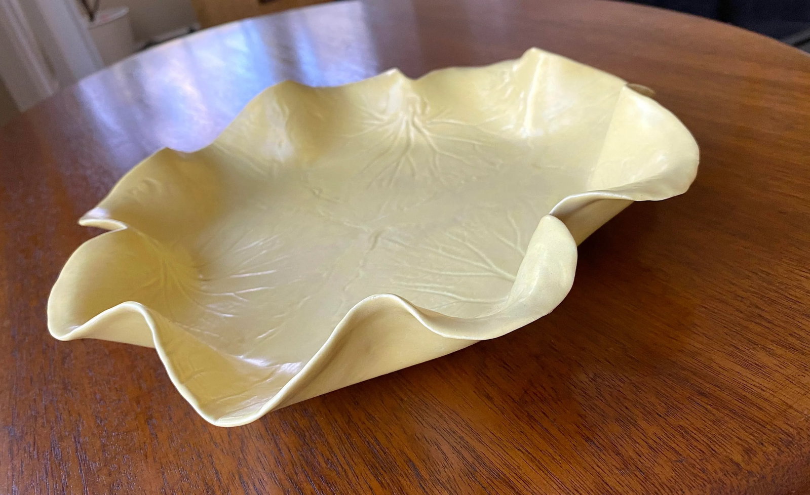 1970s Original Pat Young Yellow Leaf Ware Plate Platter Signed With Decal - 7