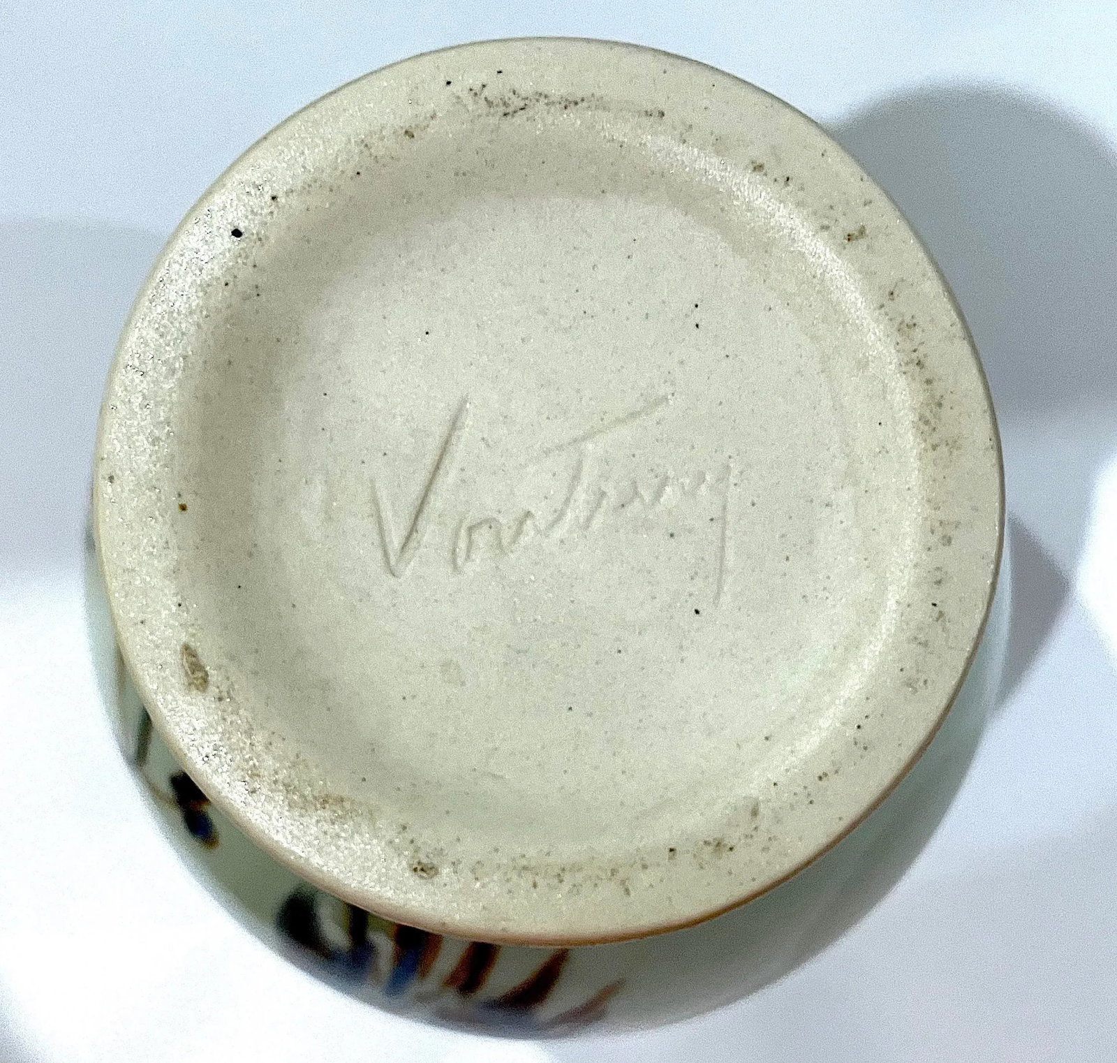 Mid-Century Modern Vontury Hand-Decorated Porcelain Studio Vase - 8