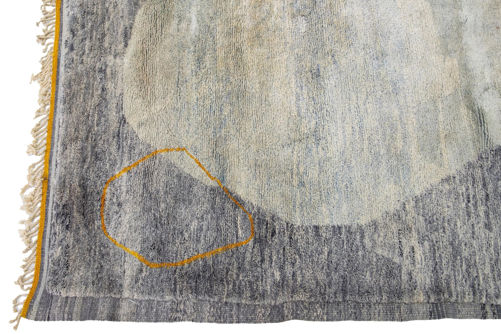 Abstract Modern Moroccan Handmade Gray Wool Rug - 4
