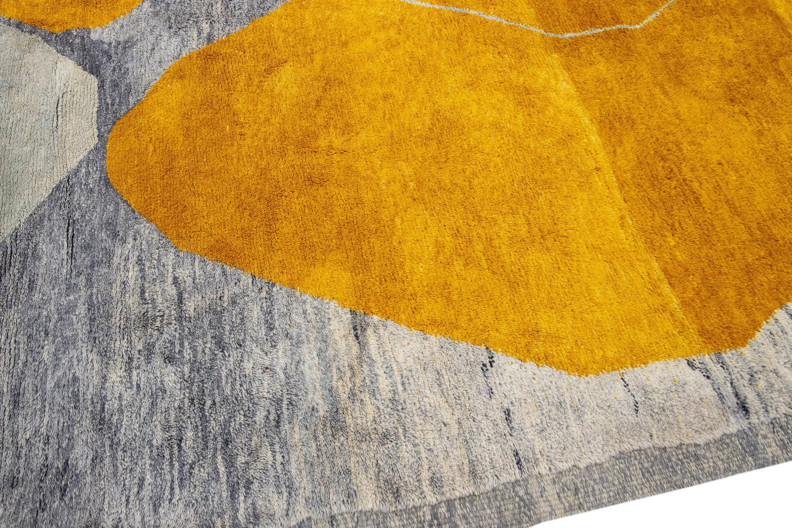 Abstract Modern Moroccan Handmade Gray Wool Rug - 6