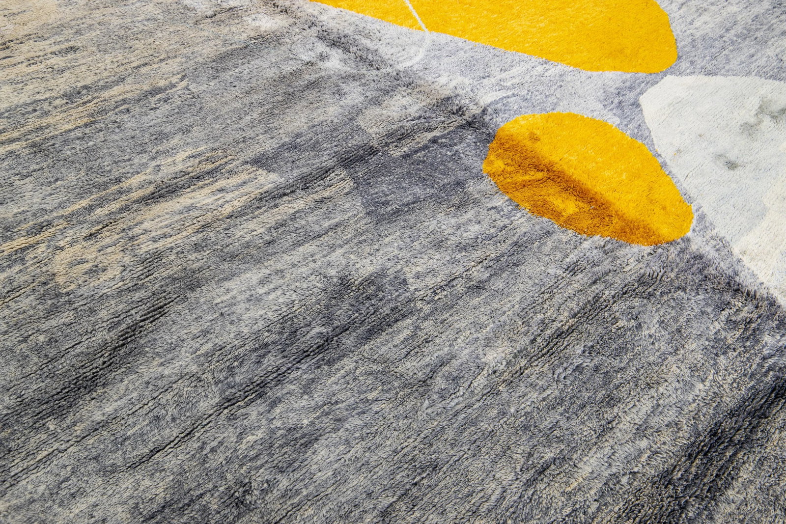 Abstract Modern Moroccan Handmade Gray Wool Rug - 9