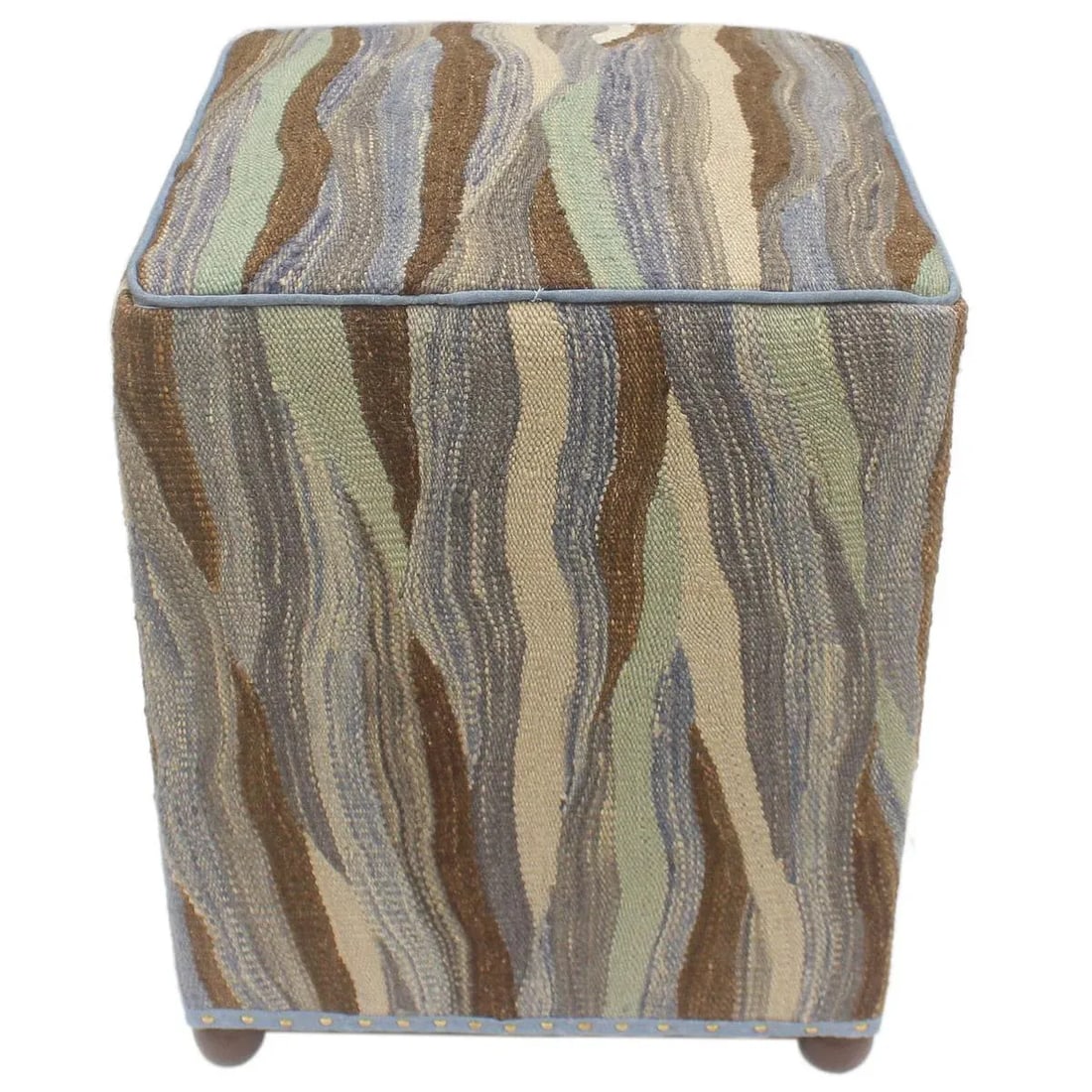 Boho Chic Handmade Kilim Upholstered Ottoman - 7