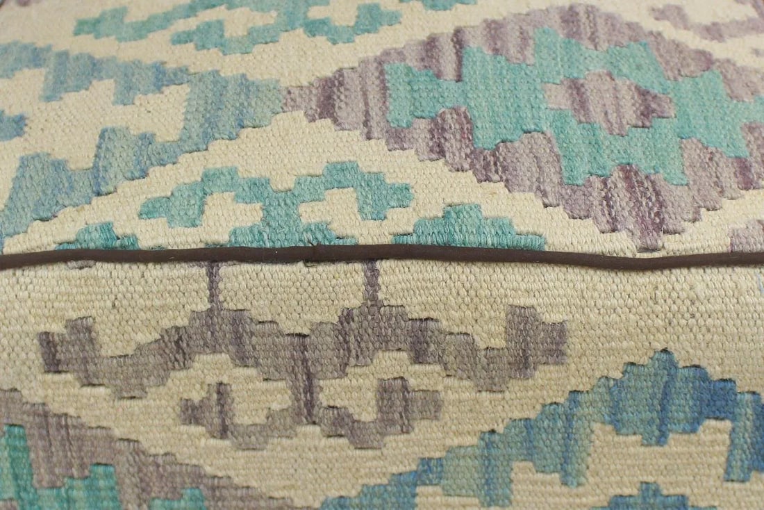Boho Chic Handmade Kilim Upholstered Ottoman - 8