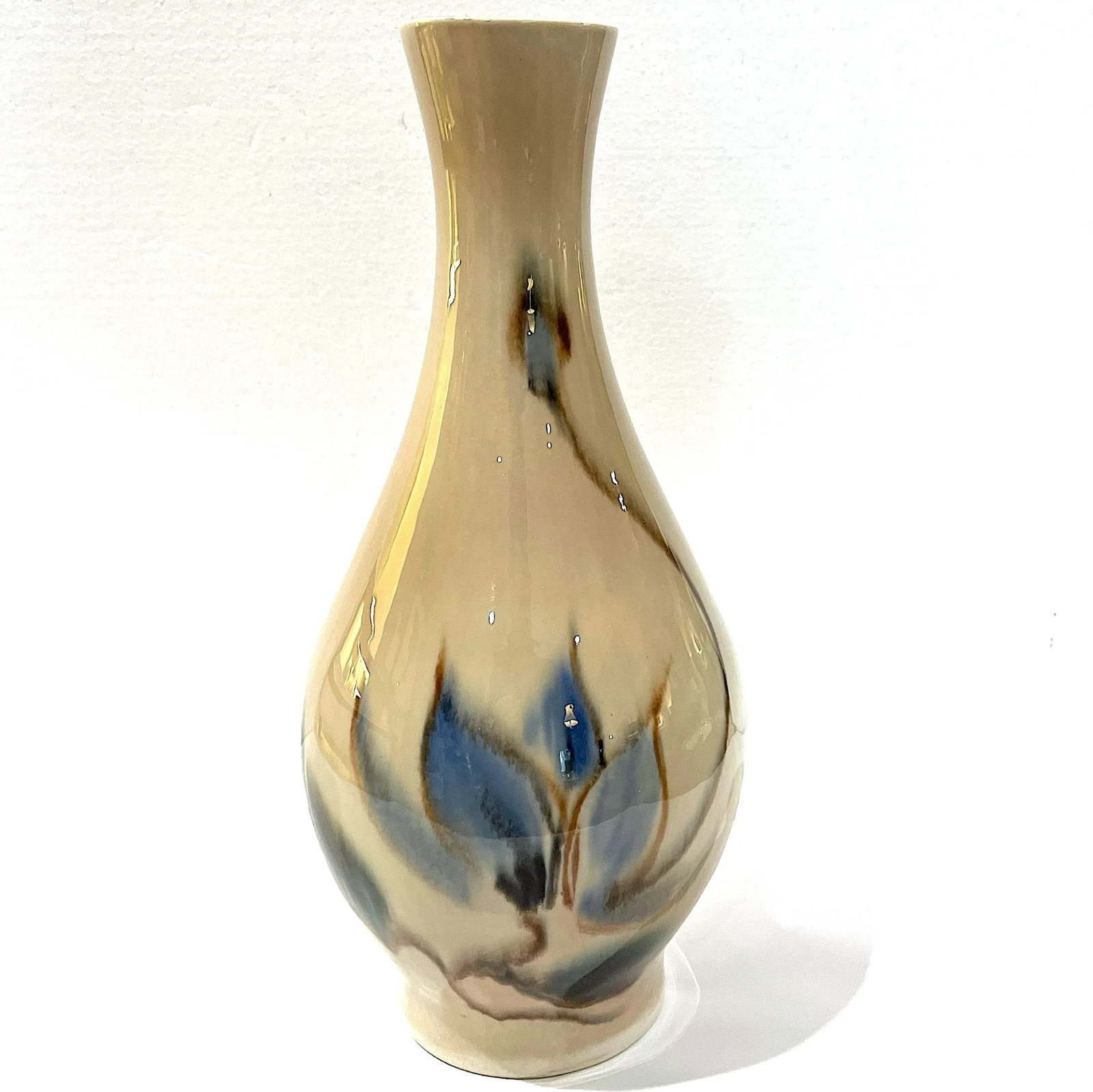 F. J. Von Tury Mid-Century Modern Studio Porcelain Tall Bulb Vase - 12
