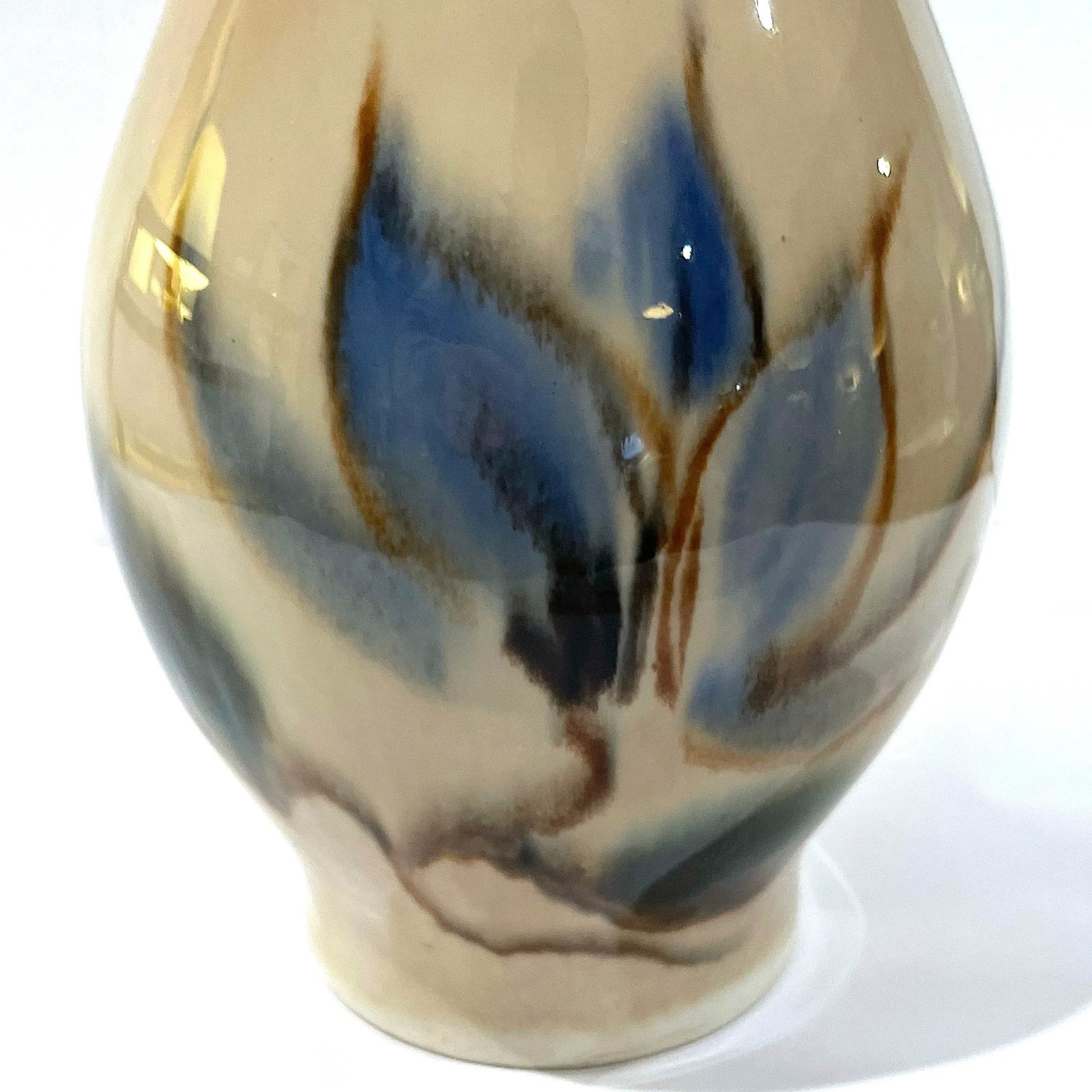 F. J. Von Tury Mid-Century Modern Studio Porcelain Tall Bulb Vase - 7