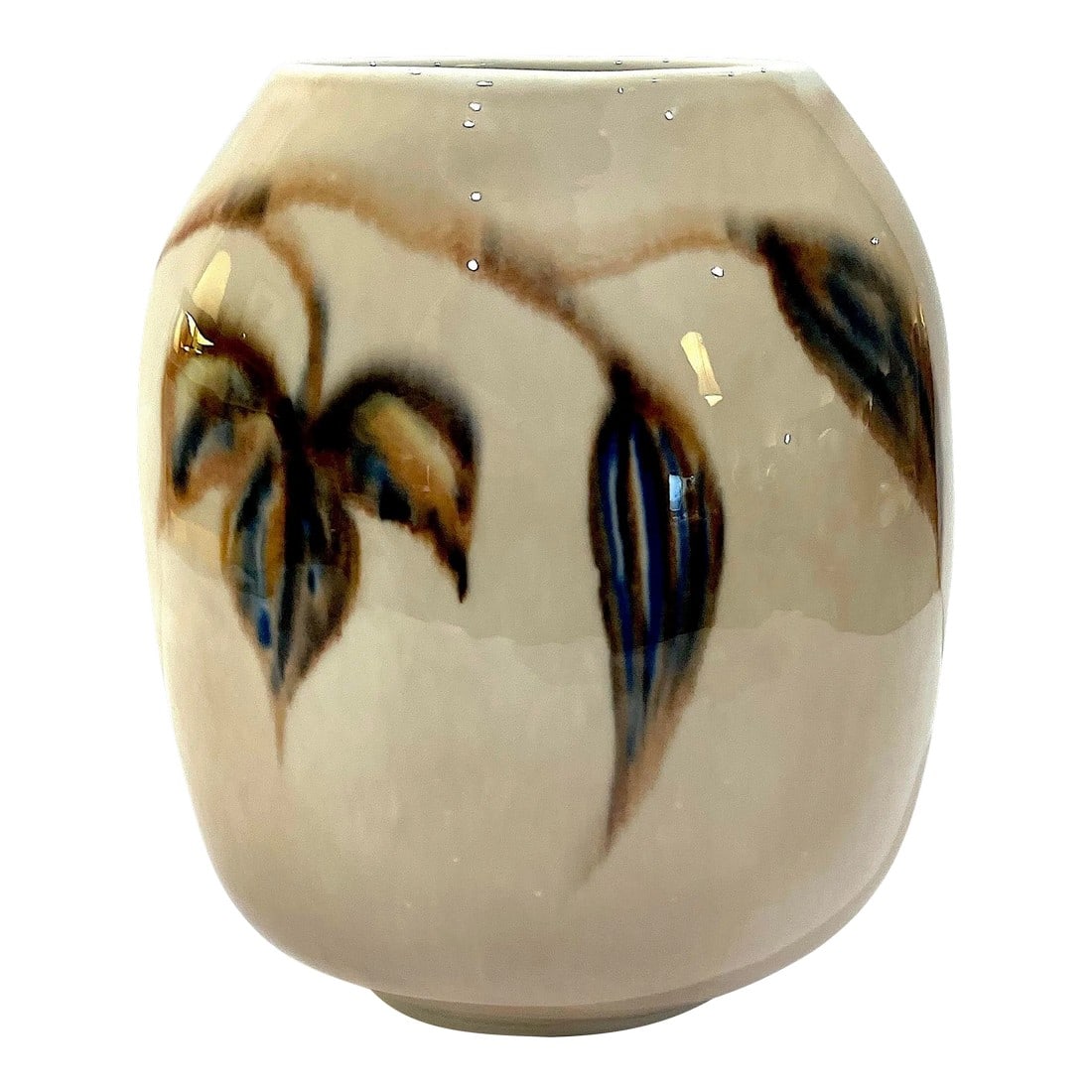 MCM Studio Pottery Oval Porcelain Vase - Signed Vontury: We've become "addicted" since first discovering the work of F. J. Von Tury. Considered one of the twentieth century's master potters he created a body of work that is truly unique. This studio made