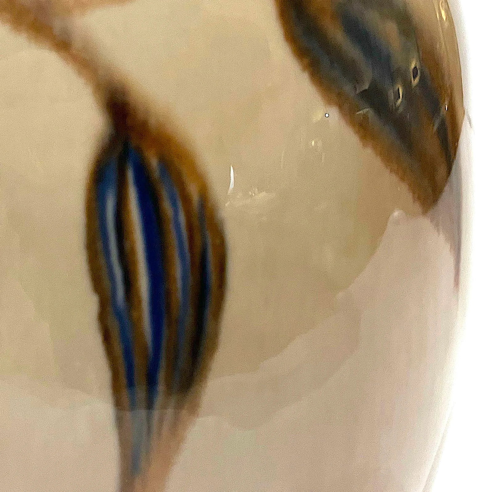 MCM Studio Pottery Oval Porcelain Vase - Signed Vontury - 6