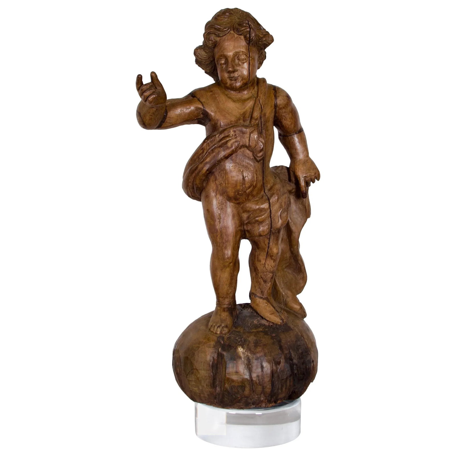 Antique Italian Wood Carved Angel - 13