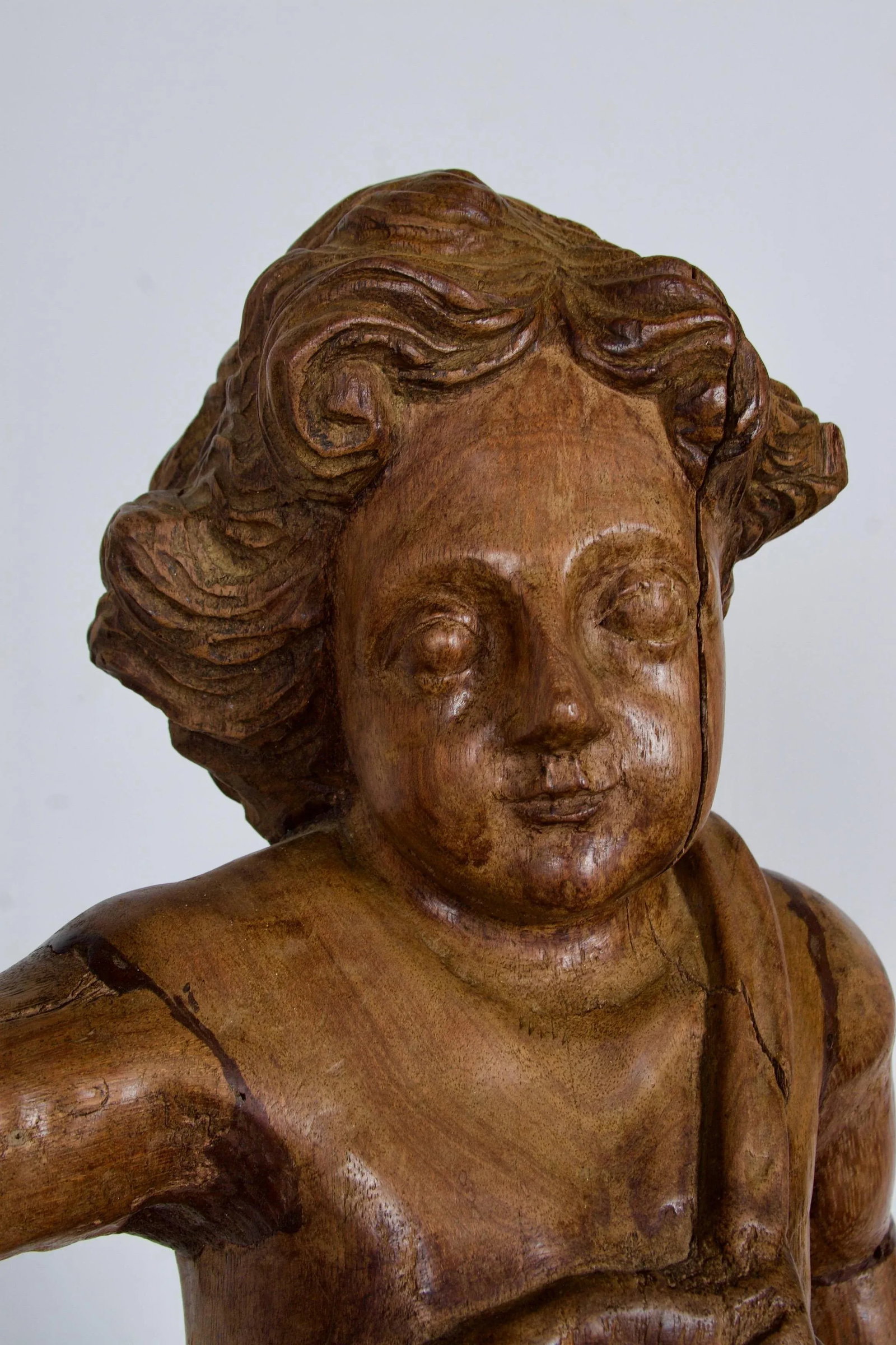 Antique Italian Wood Carved Angel - 2