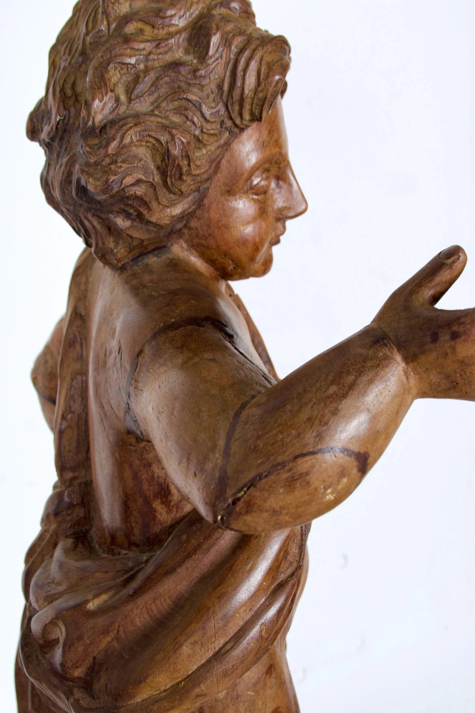 Antique Italian Wood Carved Angel - 3